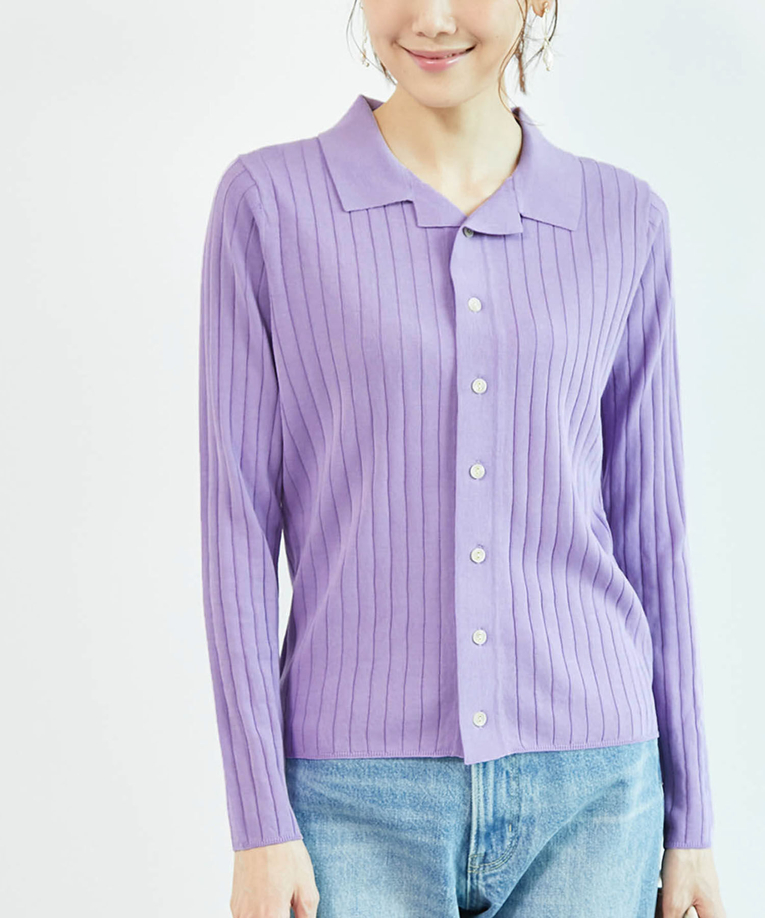 Rope&rsquo;Picnic「ポロニットカーディガン」|カーディガン|