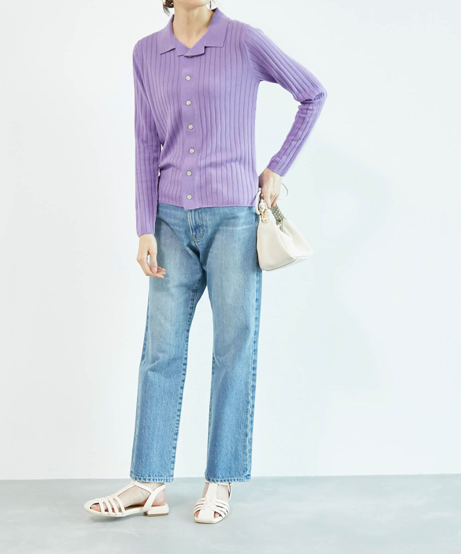 Rope&rsquo;Picnic「ポロニットカーディガン」|カーディガン|