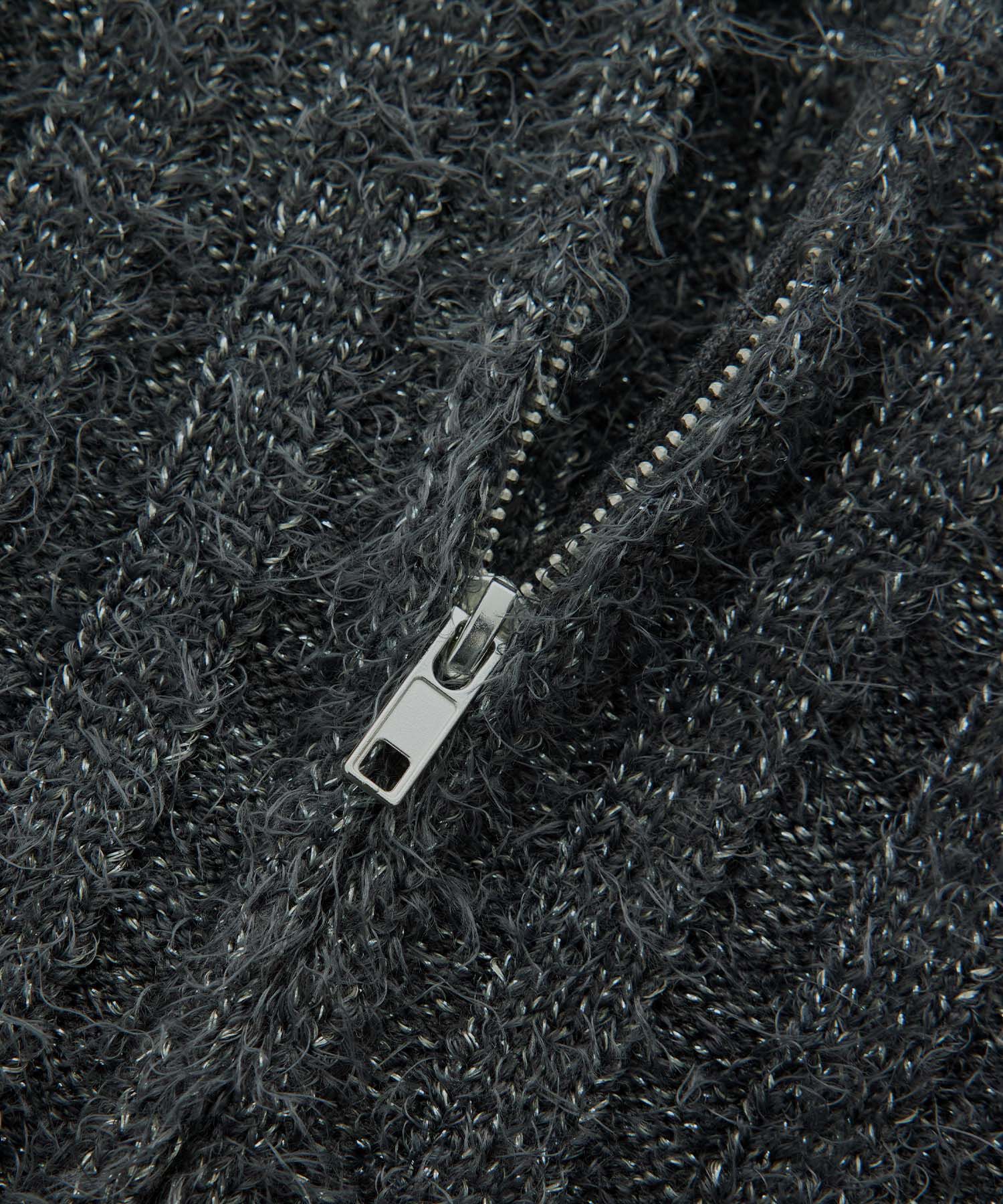 Rope&rsquo;Picnic「【一部店舗限定】ラメフェザー衿付ジップカーディガン」|カーディガン|