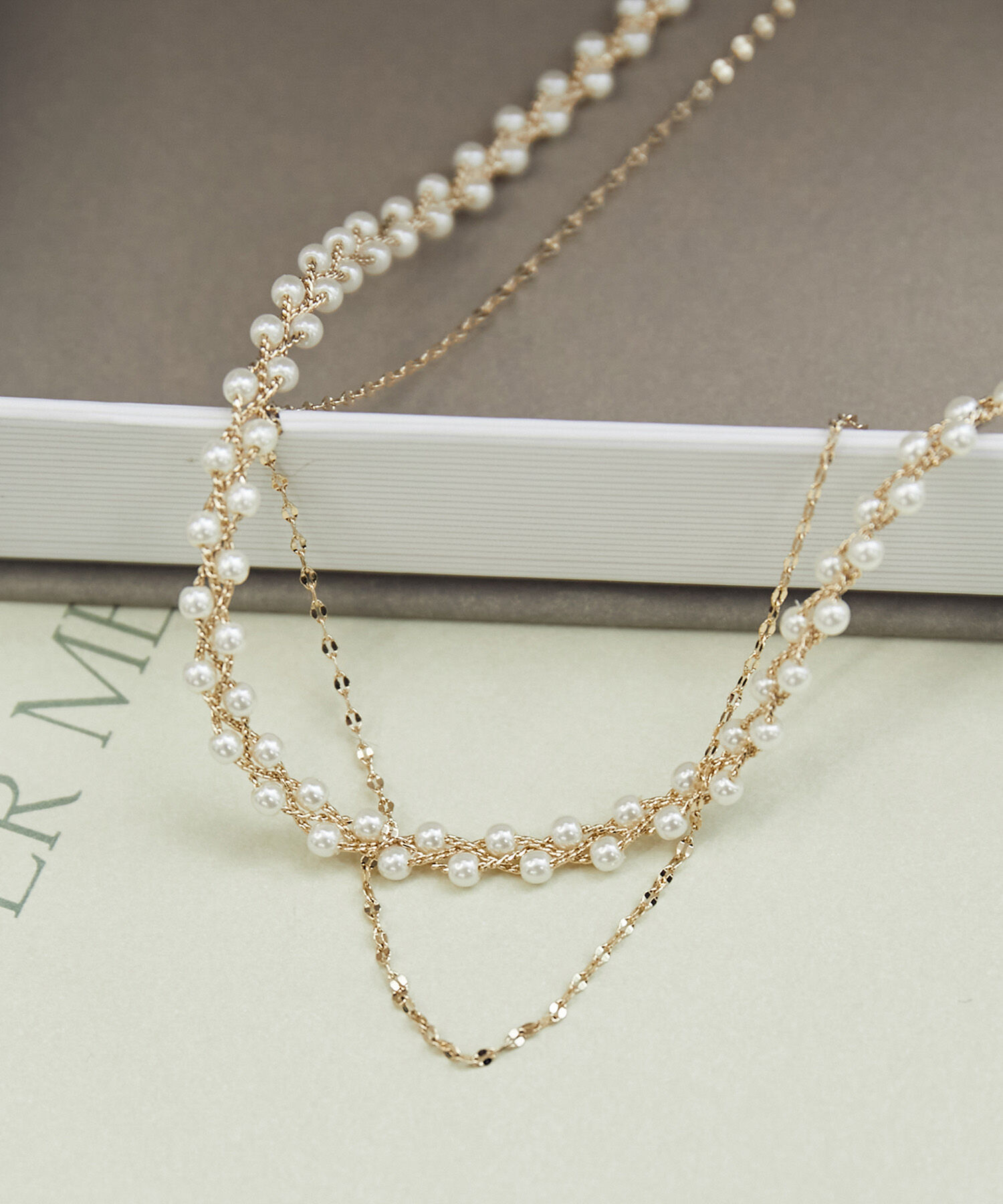 ROPE PICNIC PASSAGE「スリムパールウィーブネショートックレス」|ネックレス|ゴールド(90)