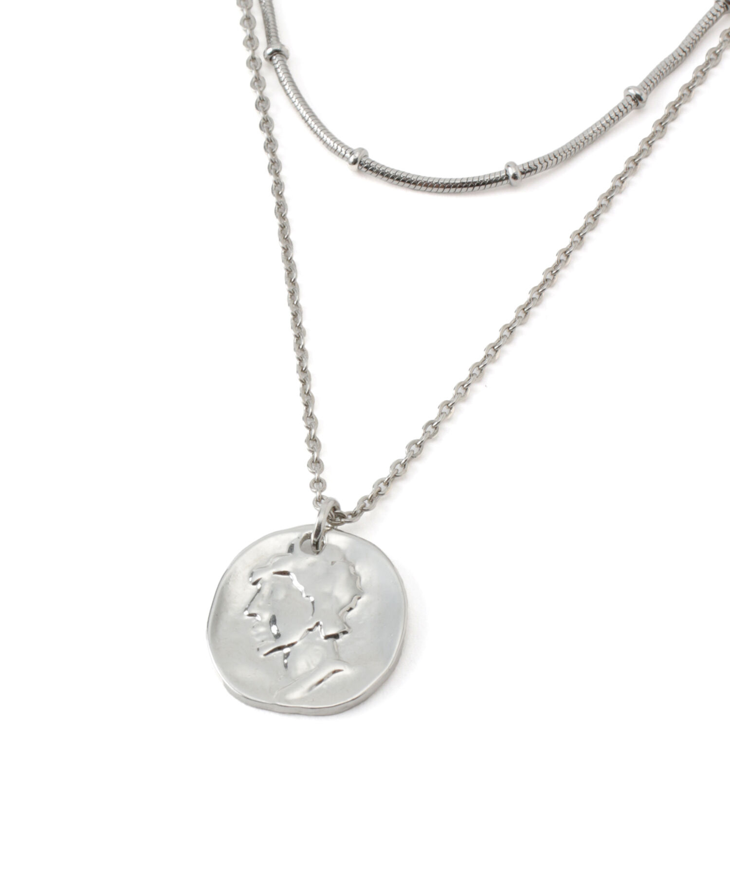 ROPE PICNIC PASSAGE「コイントップデザインチェーン2連ショートネックレス」|ネックレス|