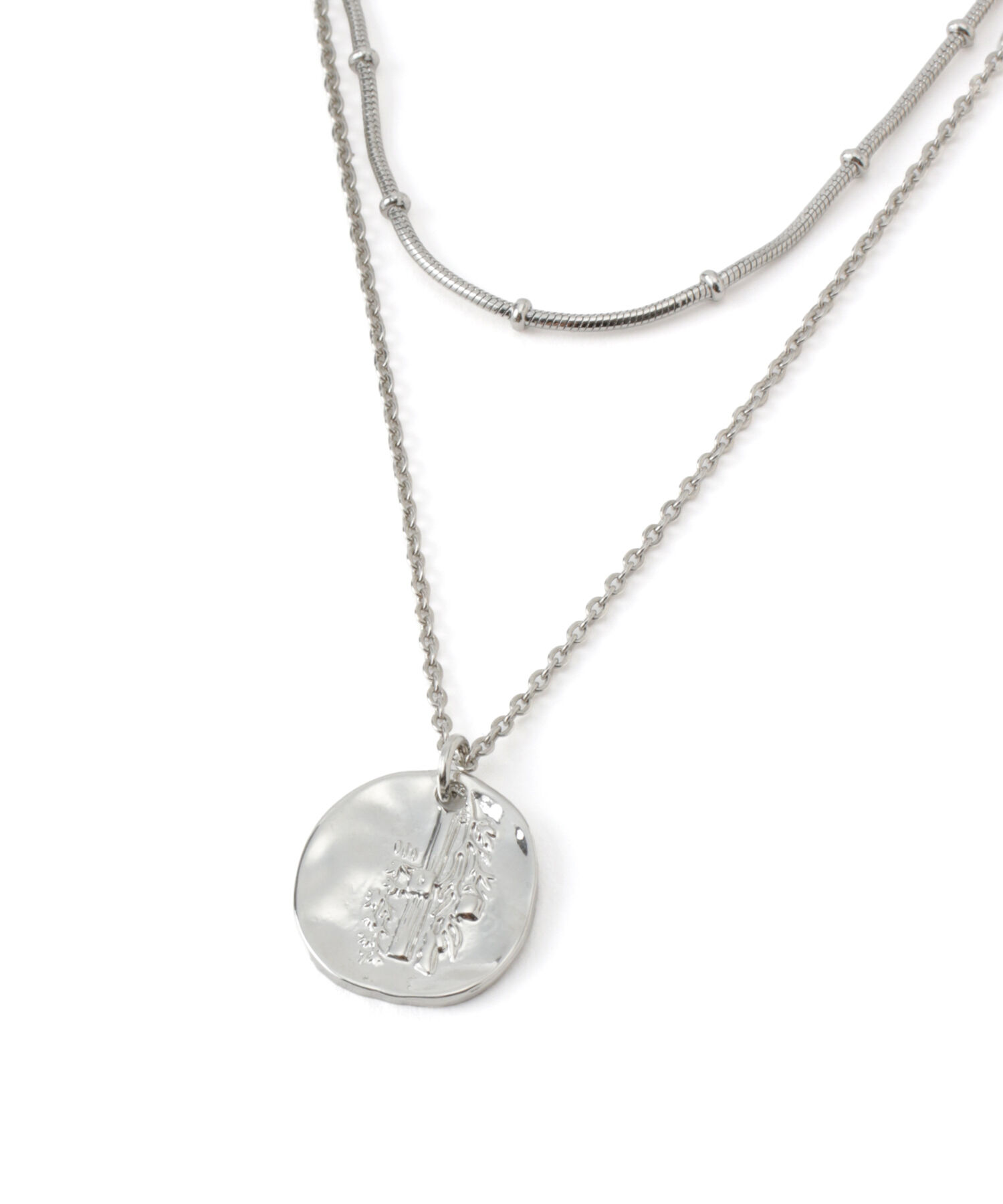 ROPE PICNIC PASSAGE「コイントップデザインチェーン2連ショートネックレス」|ネックレス|