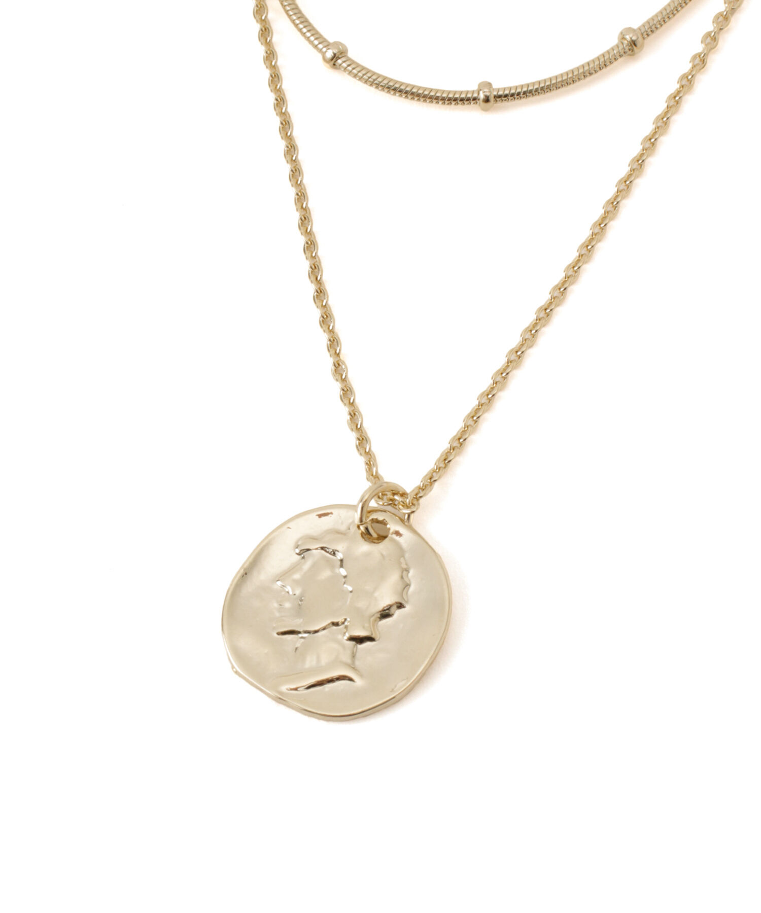 ROPE PICNIC PASSAGE「コイントップデザインチェーン2連ショートネックレス」|ネックレス|