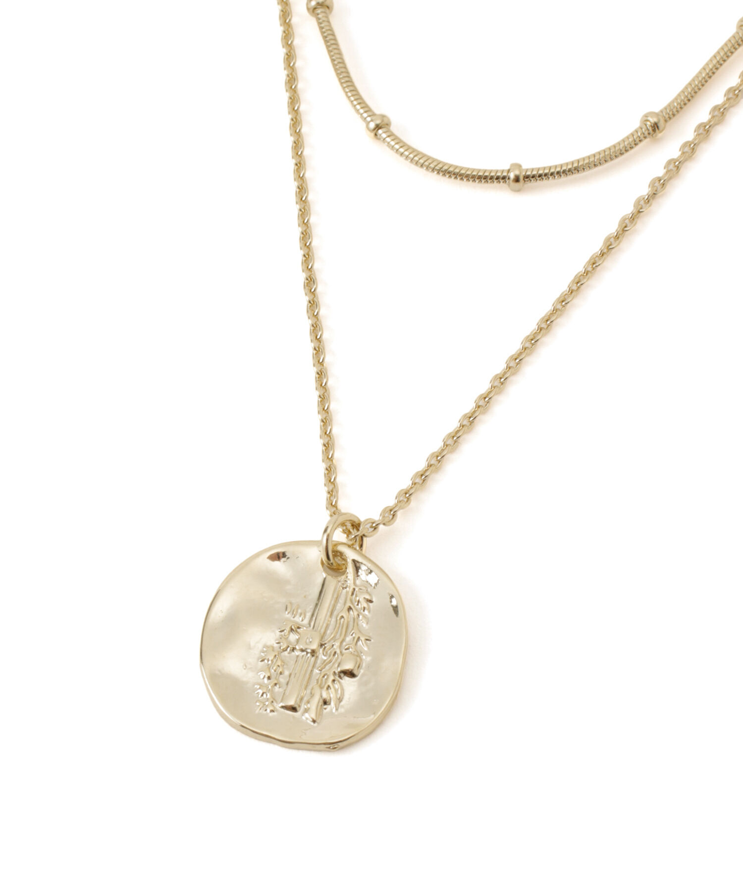 ROPE PICNIC PASSAGE「コイントップデザインチェーン2連ショートネックレス」|ネックレス|