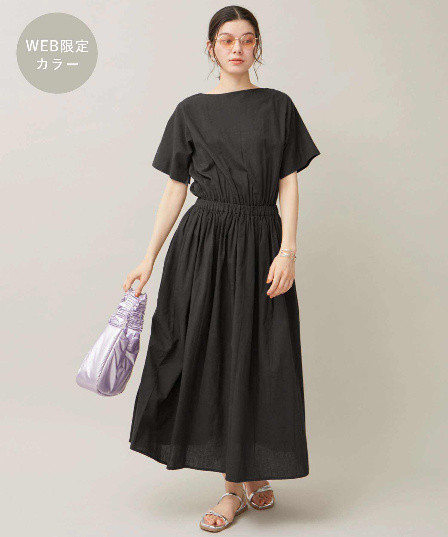 ROPE' PICNIC R「【WEB限定カラー:スミクロ】INDIAウエストマークワンピース」|ワンピース|スミクロ(05)