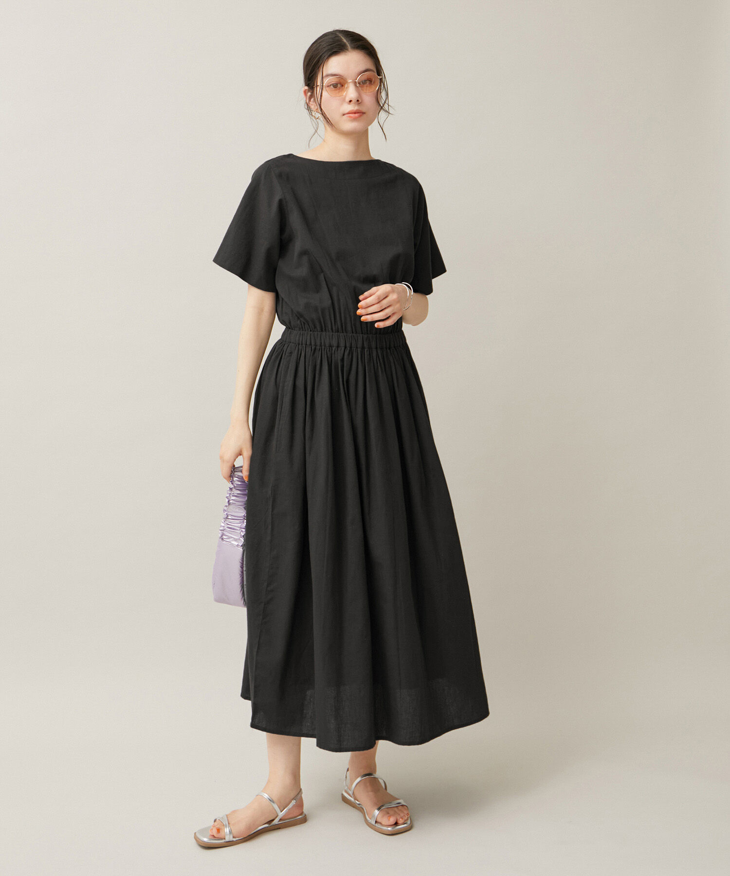 ROPE' PICNIC R「【WEB限定カラー:スミクロ】INDIAウエストマークワンピース」|ワンピース|