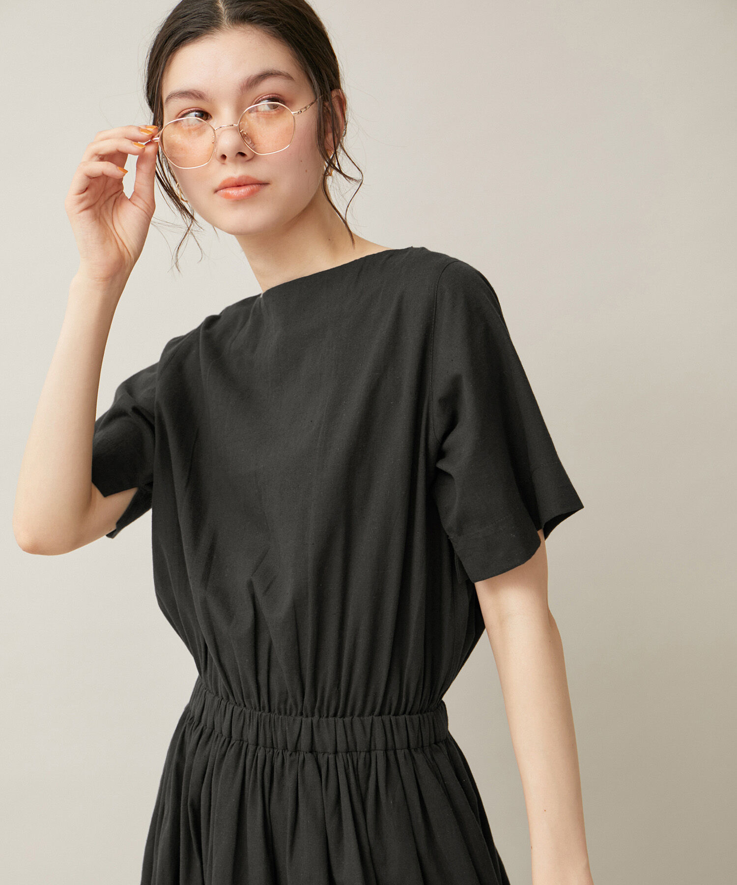 ROPE' PICNIC R「【WEB限定カラー:スミクロ】INDIAウエストマークワンピース」|ワンピース|