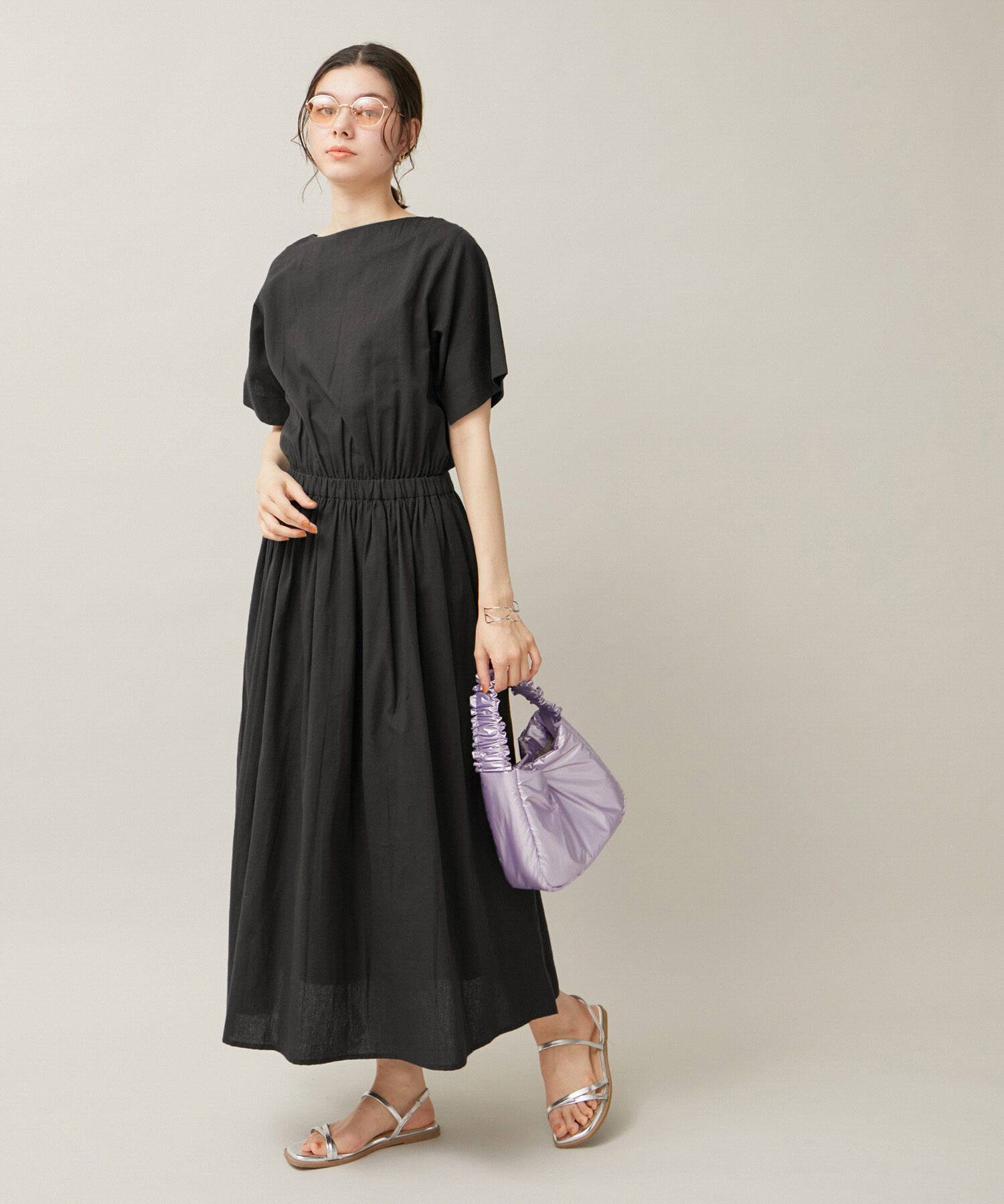 ROPE' PICNIC R「【WEB限定カラー:スミクロ】INDIAウエストマークワンピース」|ワンピース|