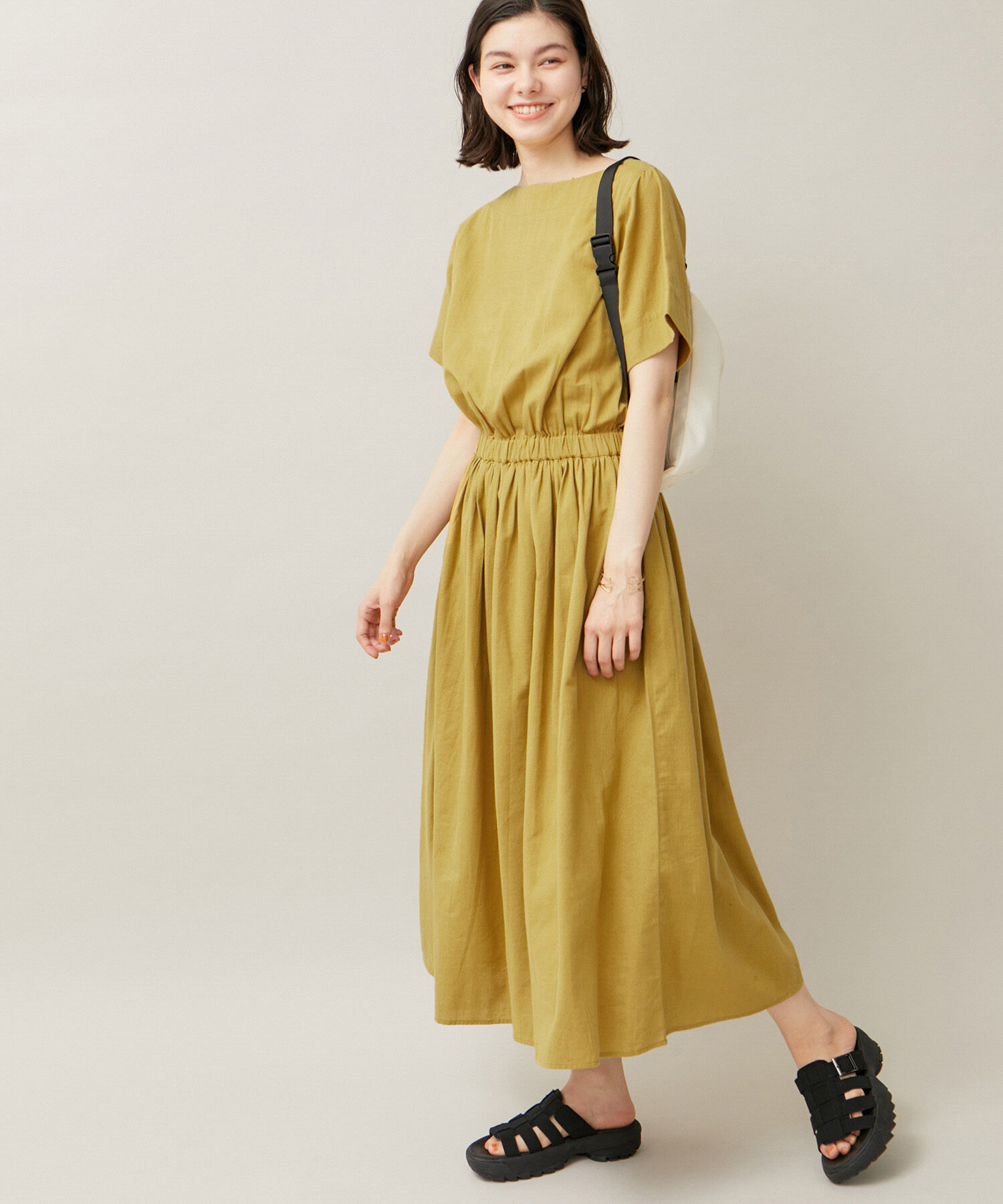 ROPE' PICNIC R「【WEB限定カラー:スミクロ】INDIAウエストマークワンピース」|ワンピース|