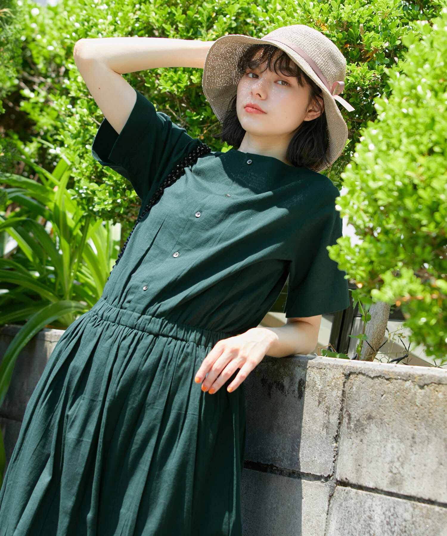 ROPE' PICNIC R「【WEB限定カラー:スミクロ】INDIAウエストマークワンピース」|ワンピース|