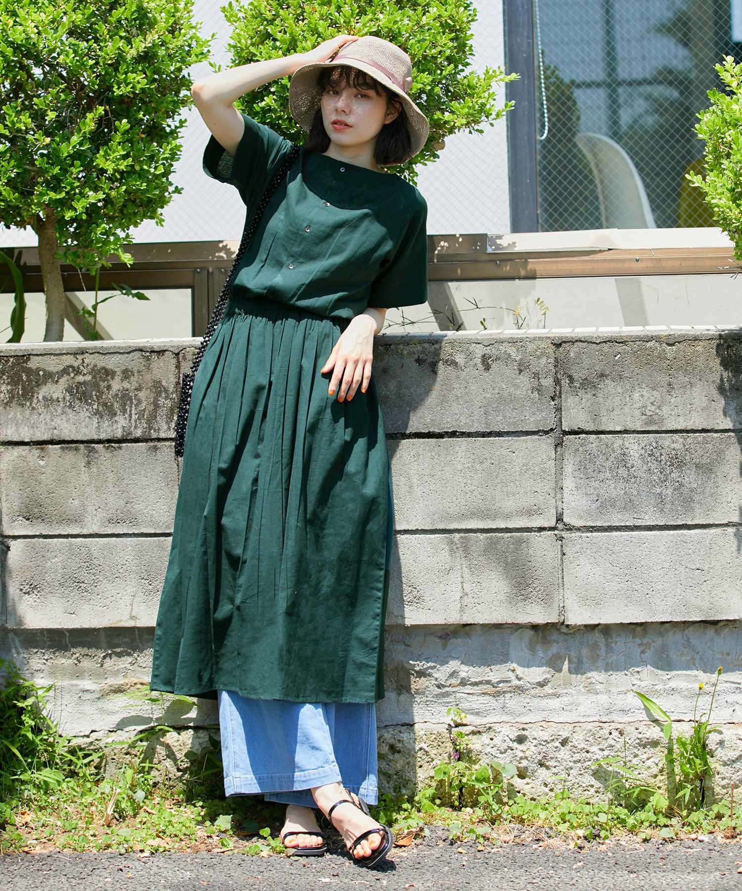 ROPE' PICNIC R「【WEB限定カラー:スミクロ】INDIAウエストマークワンピース」|ワンピース|