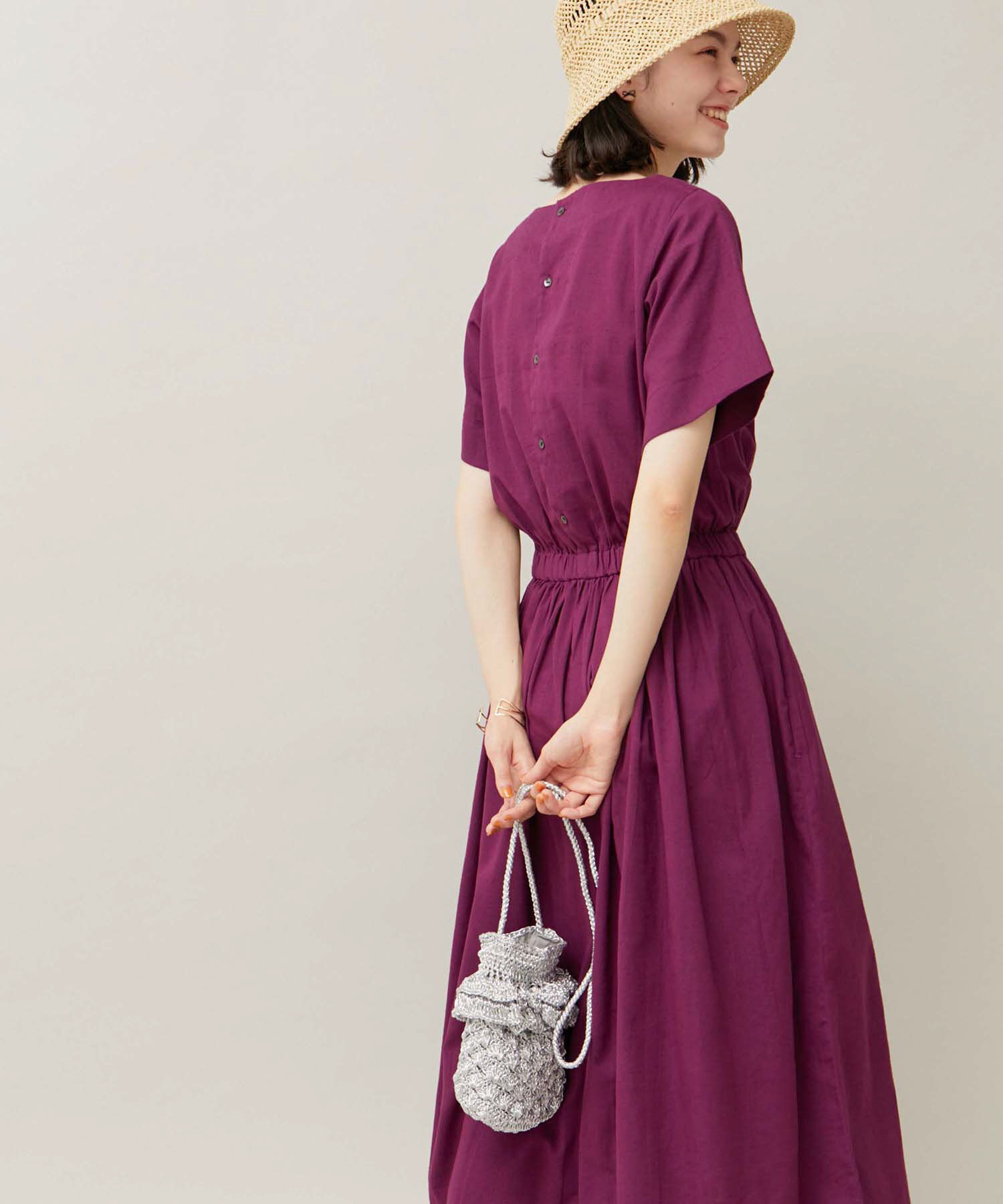 ROPE' PICNIC R「【WEB限定カラー:スミクロ】INDIAウエストマークワンピース」|ワンピース|ワイン系(67)