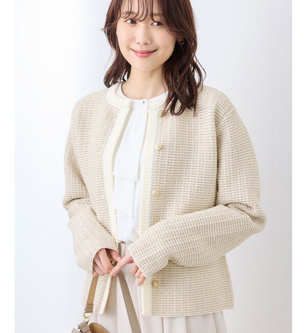 Rope&rsquo;Picnic「ゴールドボタンサマーツイードカーディジャケット」|カーディガン|