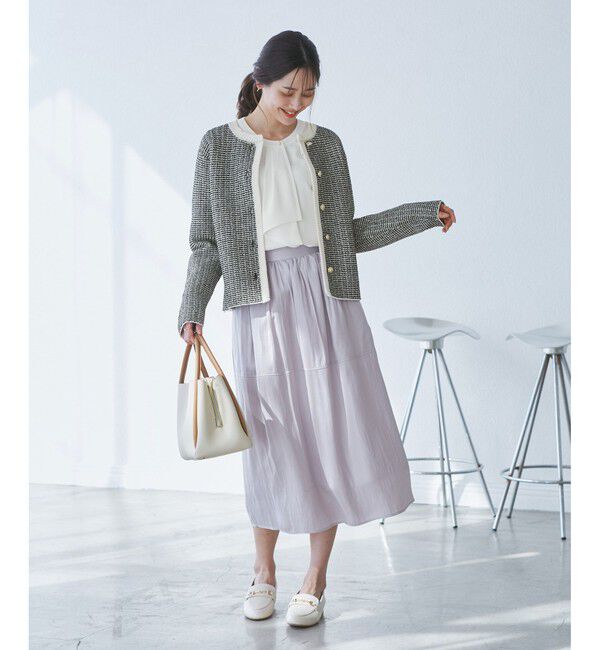 Rope&rsquo;Picnic「ゴールドボタンサマーツイードカーディジャケット」|カーディガン|