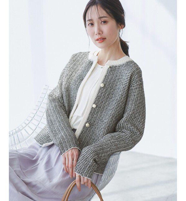 Rope&rsquo;Picnic「ゴールドボタンサマーツイードカーディジャケット」|カーディガン|
