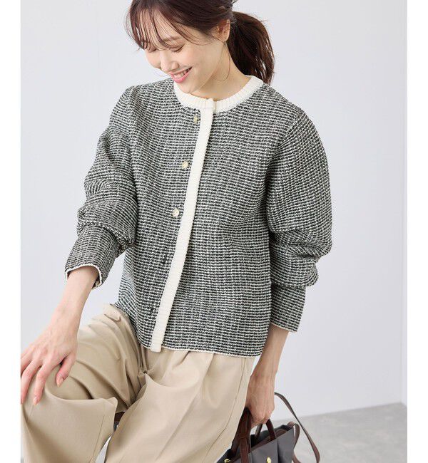 Rope&rsquo;Picnic「ゴールドボタンサマーツイードカーディジャケット」|カーディガン|