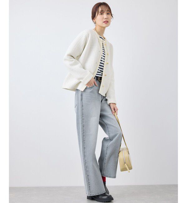 Rope&rsquo;Picnic「ゴールドボタンサマーツイードカーディジャケット」|カーディガン|