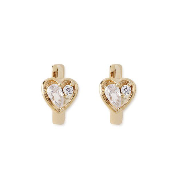 ROPE PICNIC PASSAGE「カットガラスハートフープピアス」|ピアス|