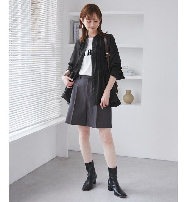 Rope&rsquo;Picnic「【UVケア・防シワ】羽織れるピンタックデザインペプラムシャツ」|シャツ・ブラウス|