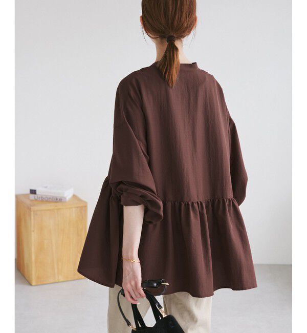 Rope&rsquo;Picnic「【UVケア・防シワ】羽織れるピンタックデザインペプラムシャツ」|シャツ・ブラウス|