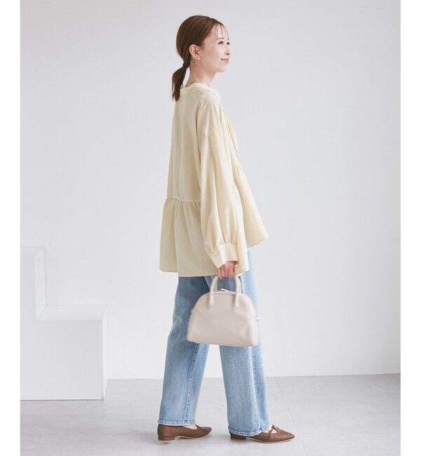 Rope&rsquo;Picnic「【UVケア・防シワ】羽織れるピンタックデザインペプラムシャツ」|シャツ・ブラウス|