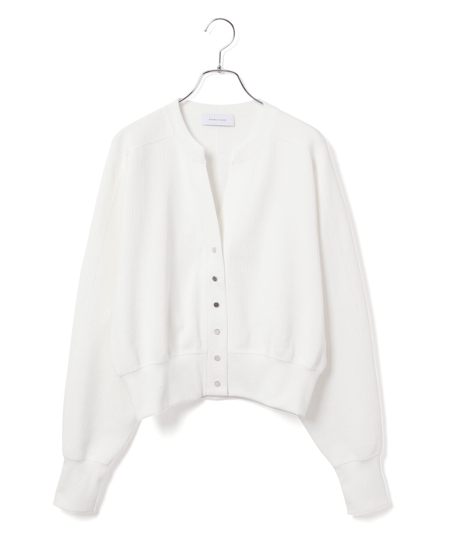 ADAM ET ROPE'「【サステナブル】キーネックスナップカーディガン」|カーディガン|