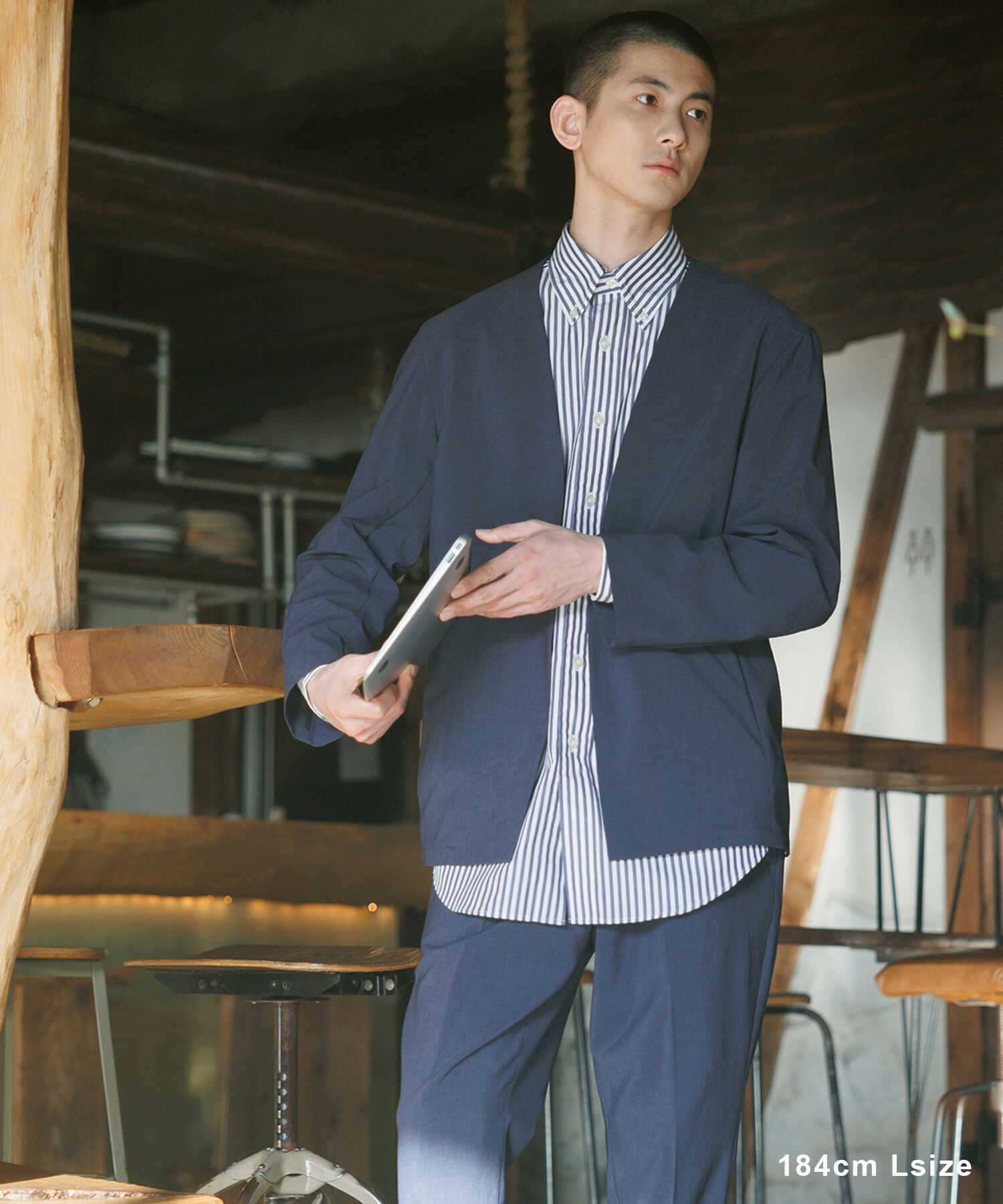 ADAM ET ROPE'「【RIRANCHA/リランチェ】ノーカラージャケット セットアップ / 速乾 / 冷感 / イージーケア / ユニセックス」|スーツ|