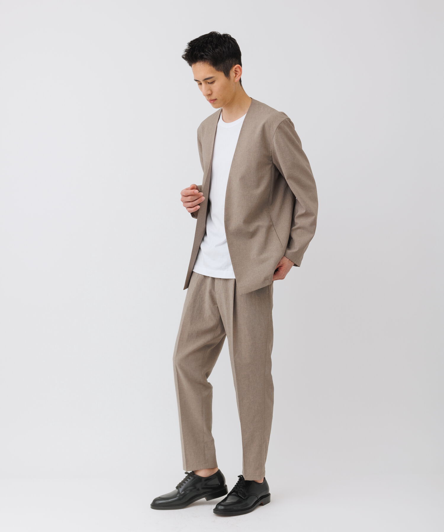 ADAM ET ROPE'「【RIRANCHA/リランチェ】ノーカラージャケット セットアップ / 速乾 / 冷感 / イージーケア / ユニセックス」|スーツ|