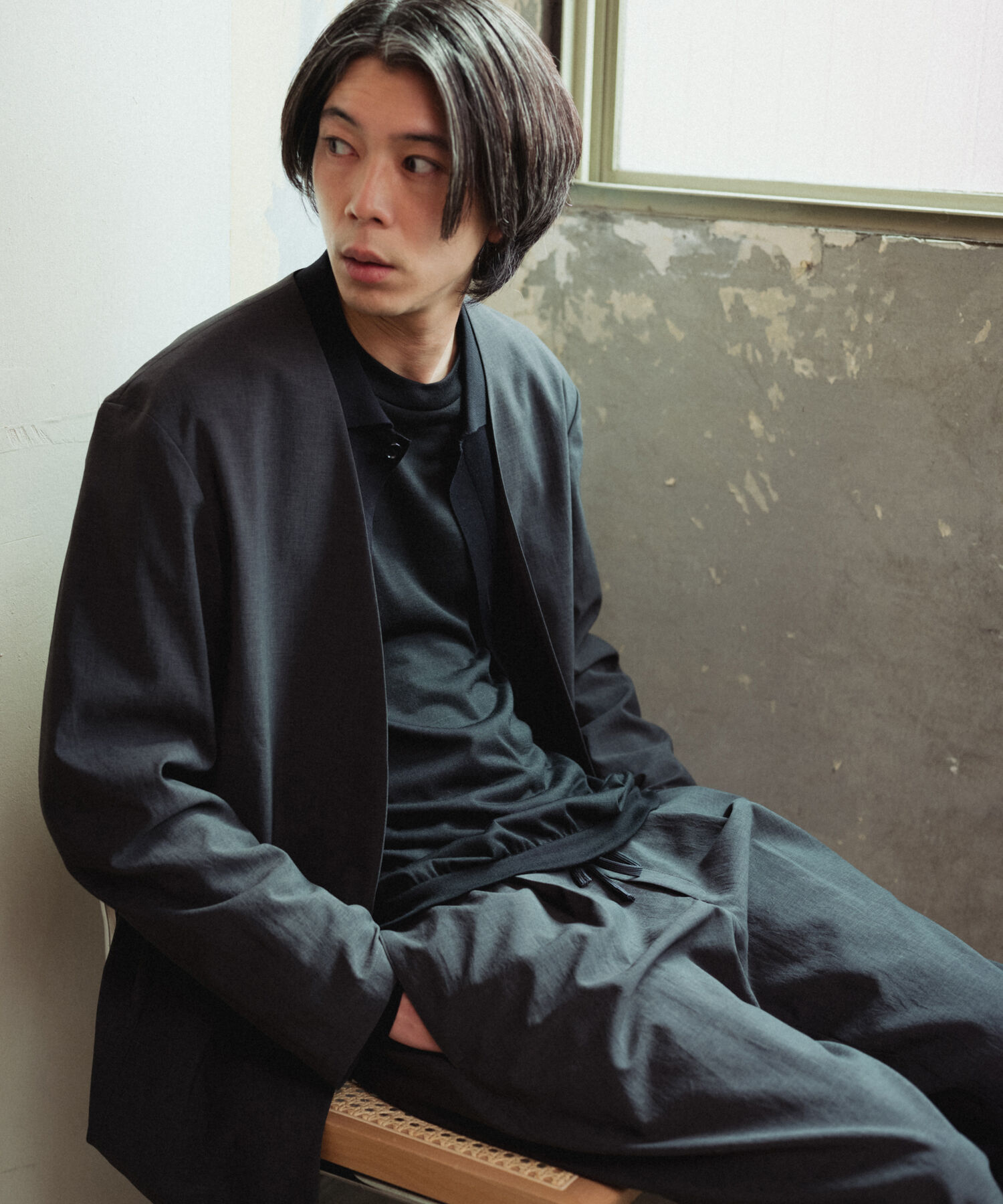 ADAM ET ROPE'「【RIRANCHA/リランチェ】ノーカラージャケット セットアップ / 速乾 / 冷感 / イージーケア / ユニセックス」|スーツ|