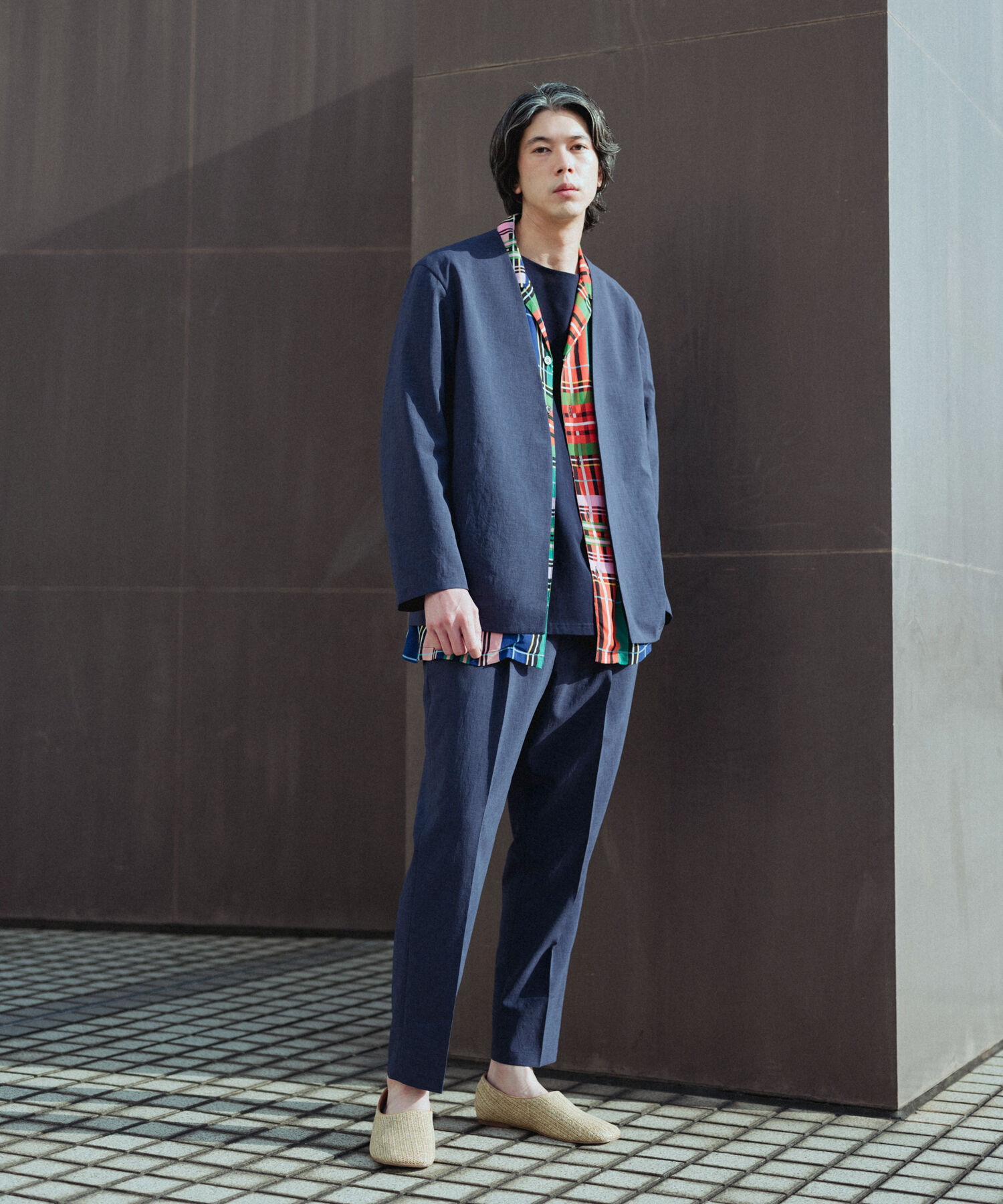 ADAM ET ROPE'「【RIRANCHA/リランチェ】ノーカラージャケット セットアップ / 速乾 / 冷感 / イージーケア / ユニセックス」|スーツ|