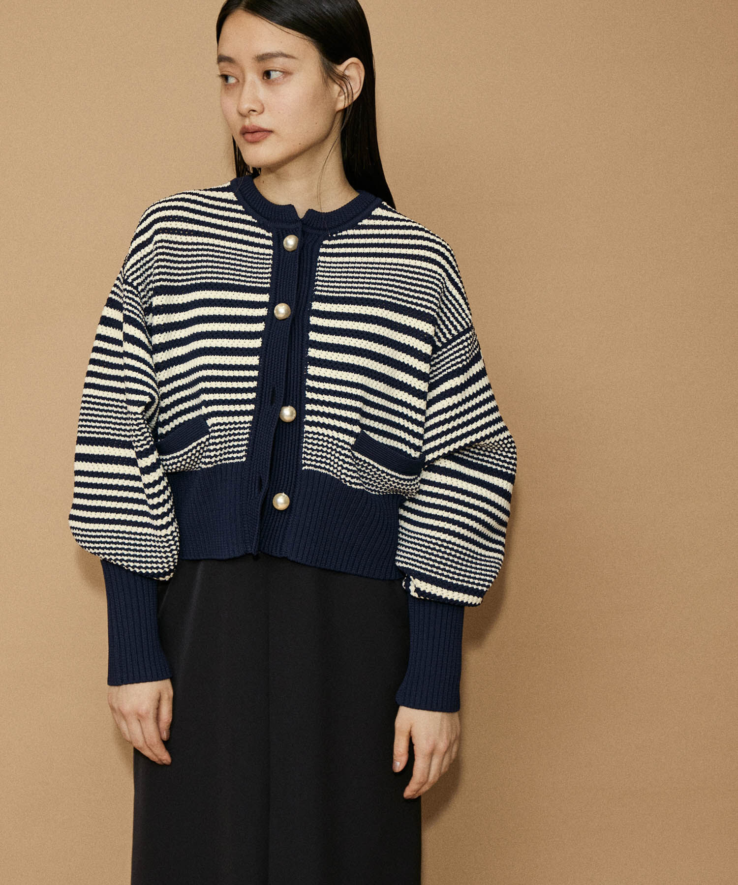 ADAM ET ROPE'「【WEB限定・一部公式サイト限定カラー】パターンニットカーディガン」|カーディガン|