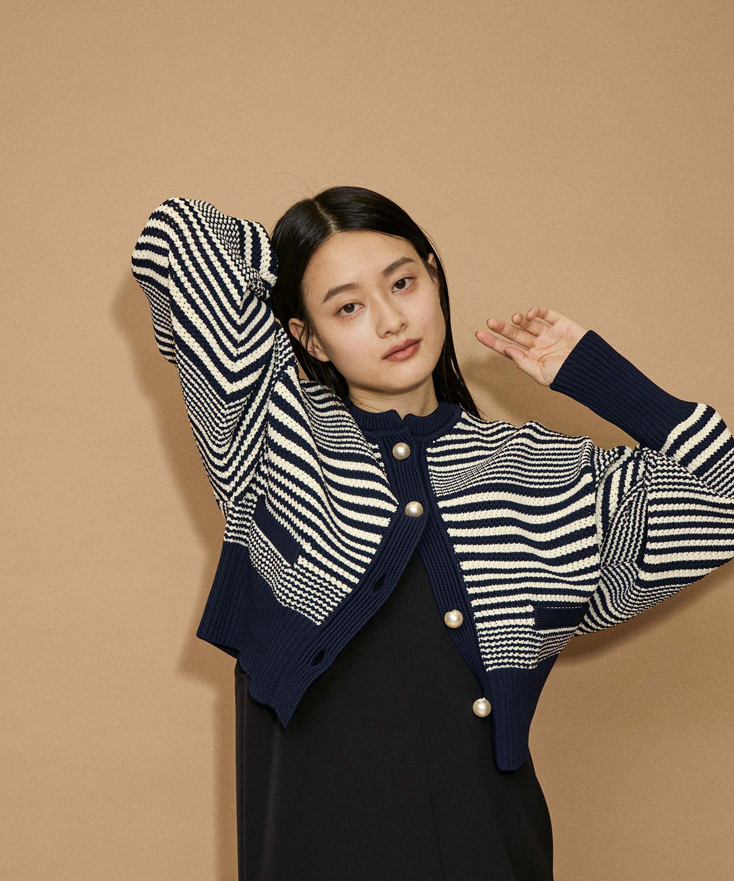 ADAM ET ROPE'「【WEB限定・一部公式サイト限定カラー】パターンニットカーディガン」|カーディガン|