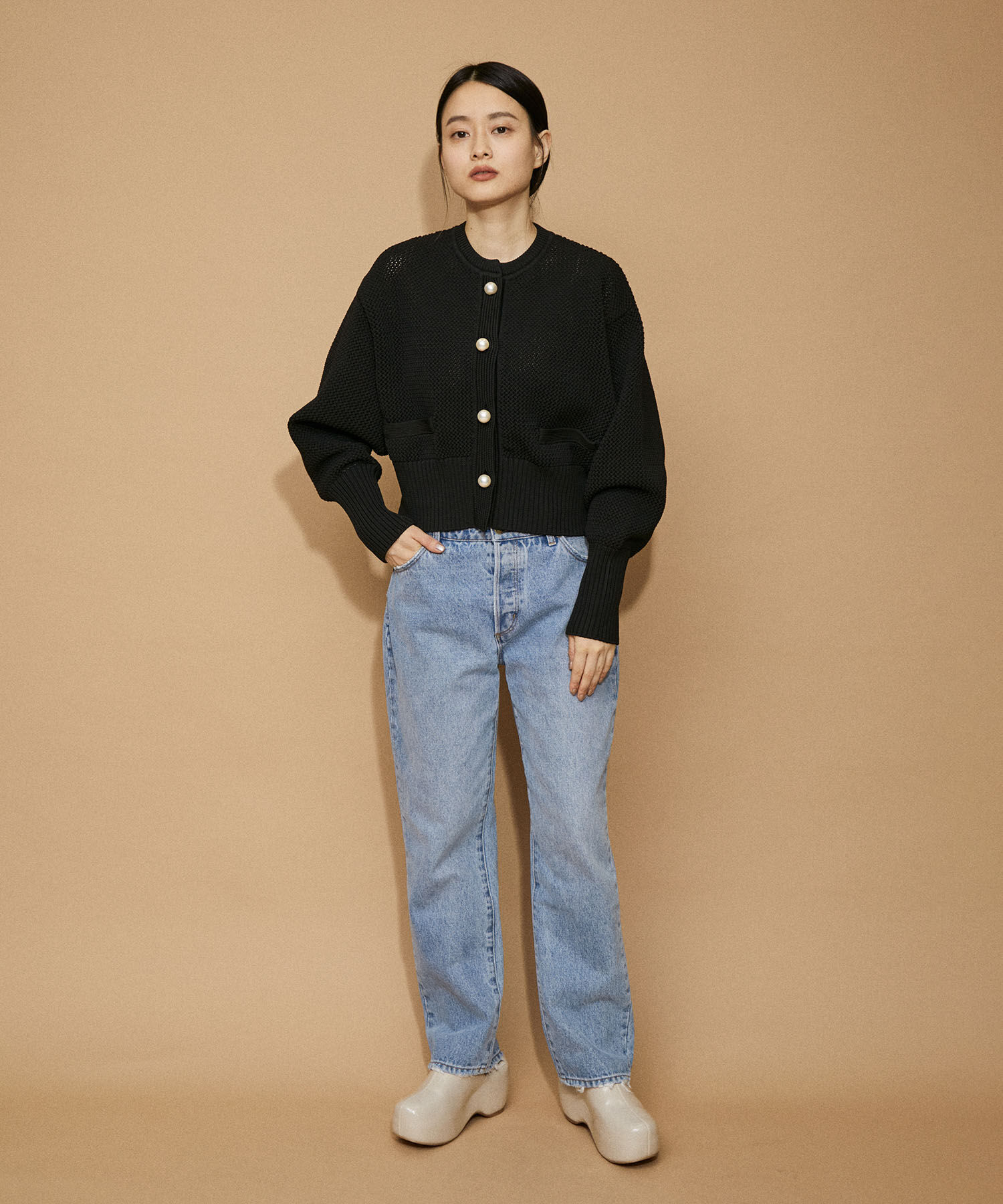 ADAM ET ROPE'「【WEB限定・一部公式サイト限定カラー】パターンニットカーディガン」|カーディガン|