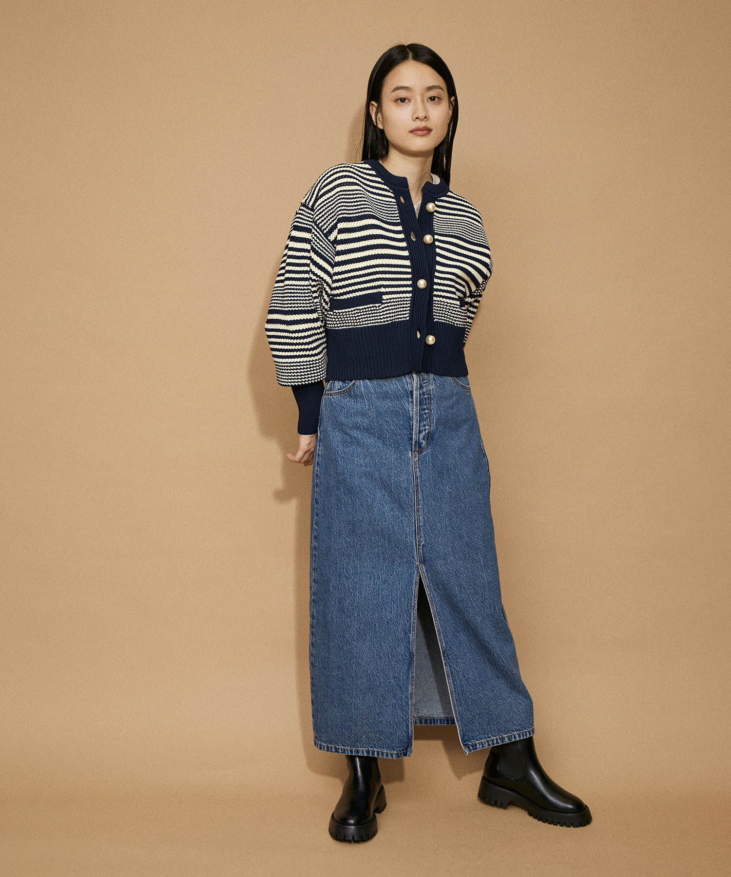 ADAM ET ROPE'「【WEB限定・一部公式サイト限定カラー】パターンニットカーディガン」|カーディガン|