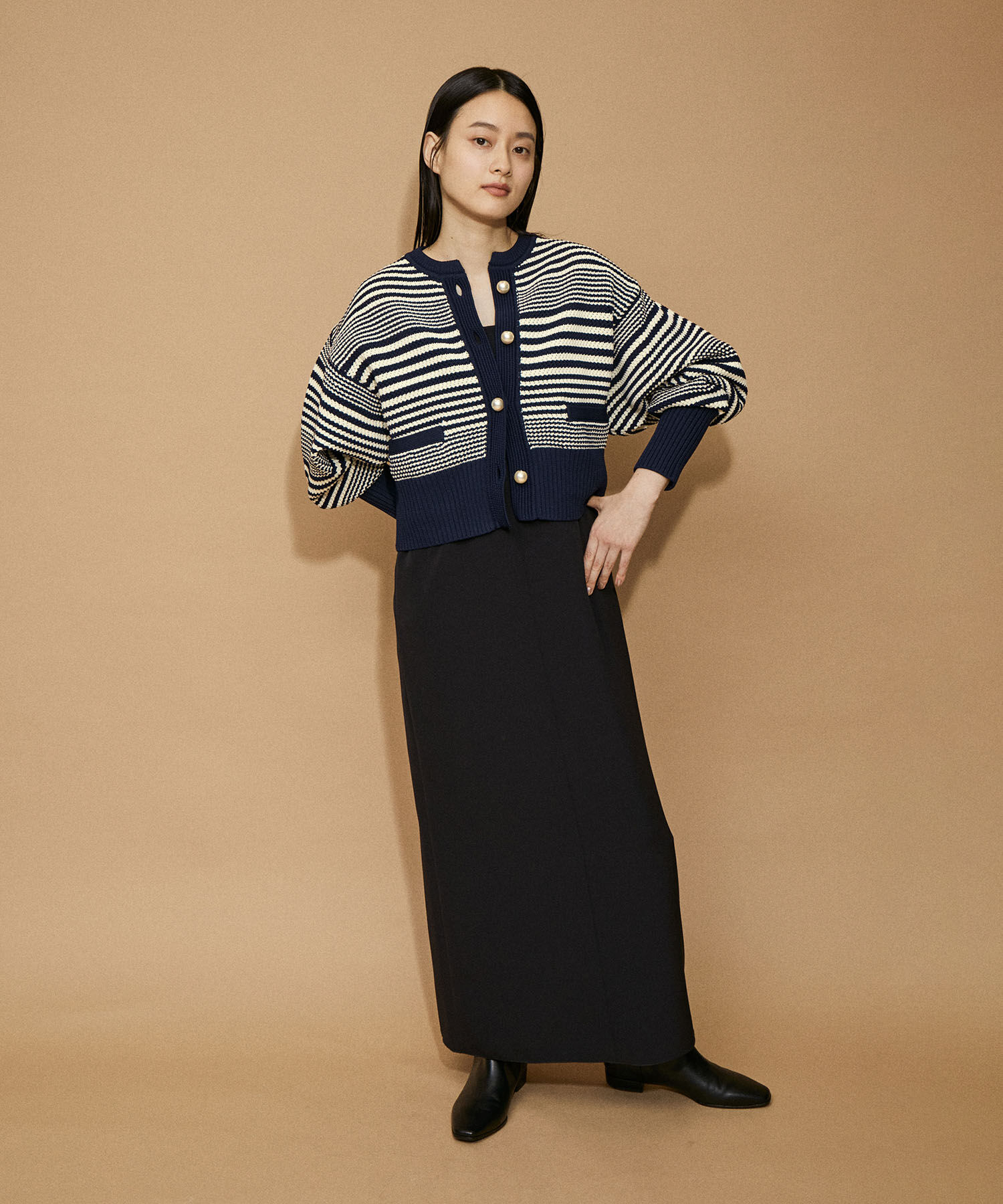 ADAM ET ROPE'「【WEB限定・一部公式サイト限定カラー】パターンニットカーディガン」|カーディガン|