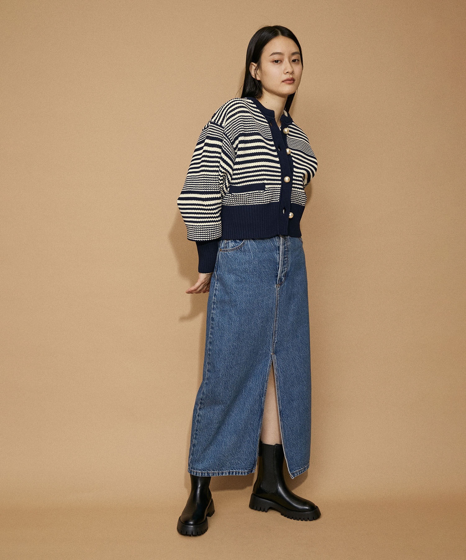 ADAM ET ROPE'「【WEB限定・一部公式サイト限定カラー】パターンニットカーディガン」|カーディガン|