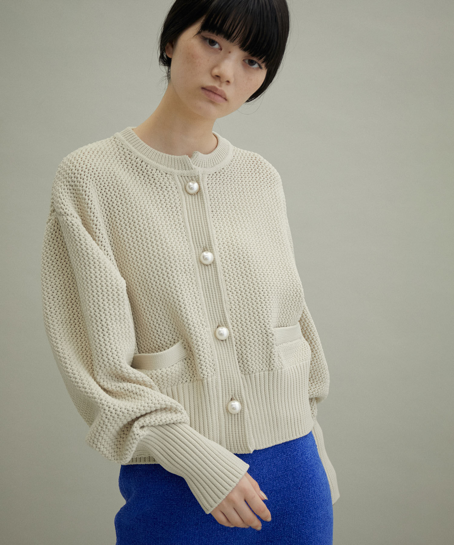 ADAM ET ROPE'「【WEB限定・一部公式サイト限定カラー】パターンニットカーディガン」|カーディガン|ベージュ(27)