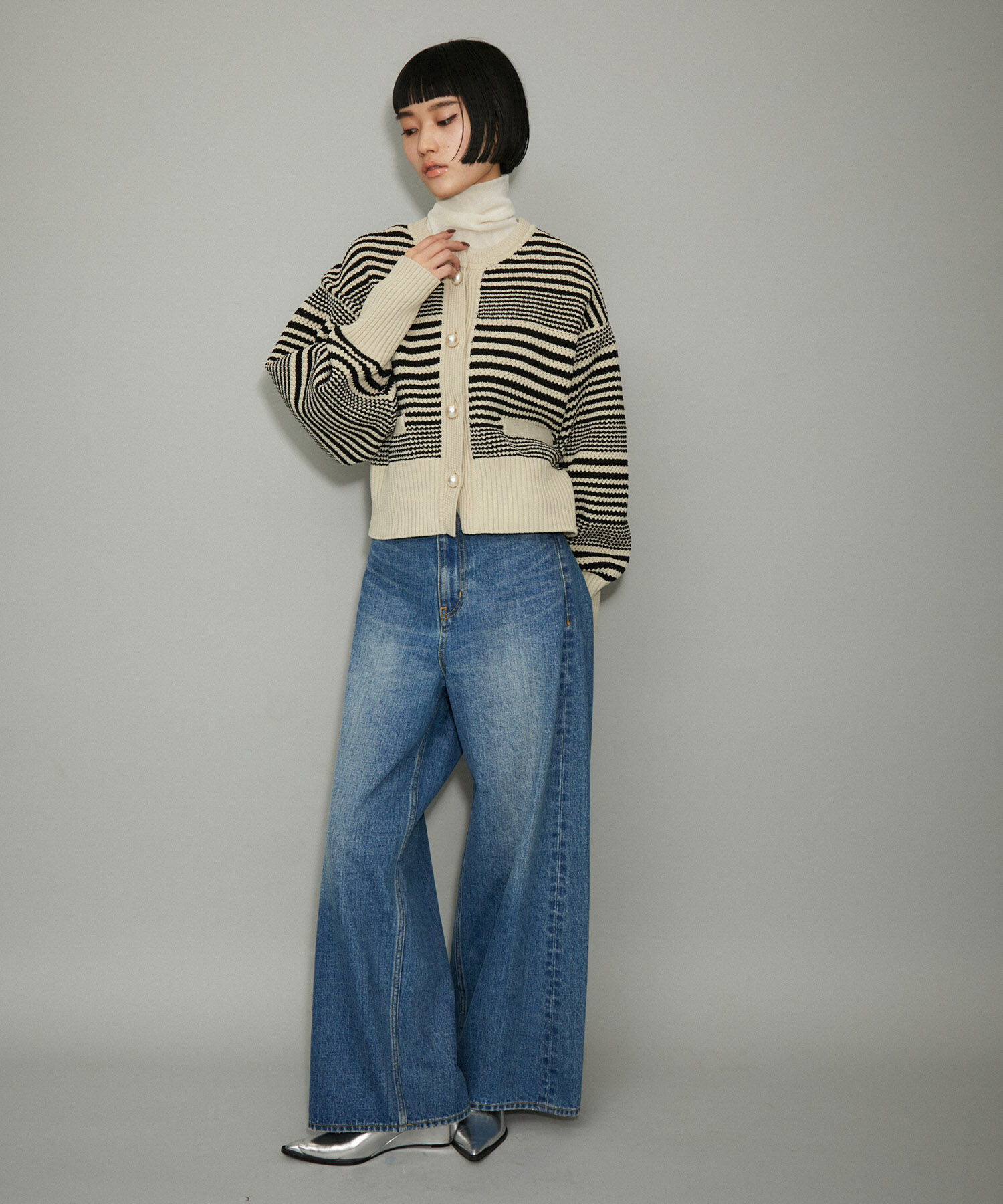 ADAM ET ROPE'「【WEB限定・一部公式サイト限定カラー】パターンニットカーディガン」|カーディガン|