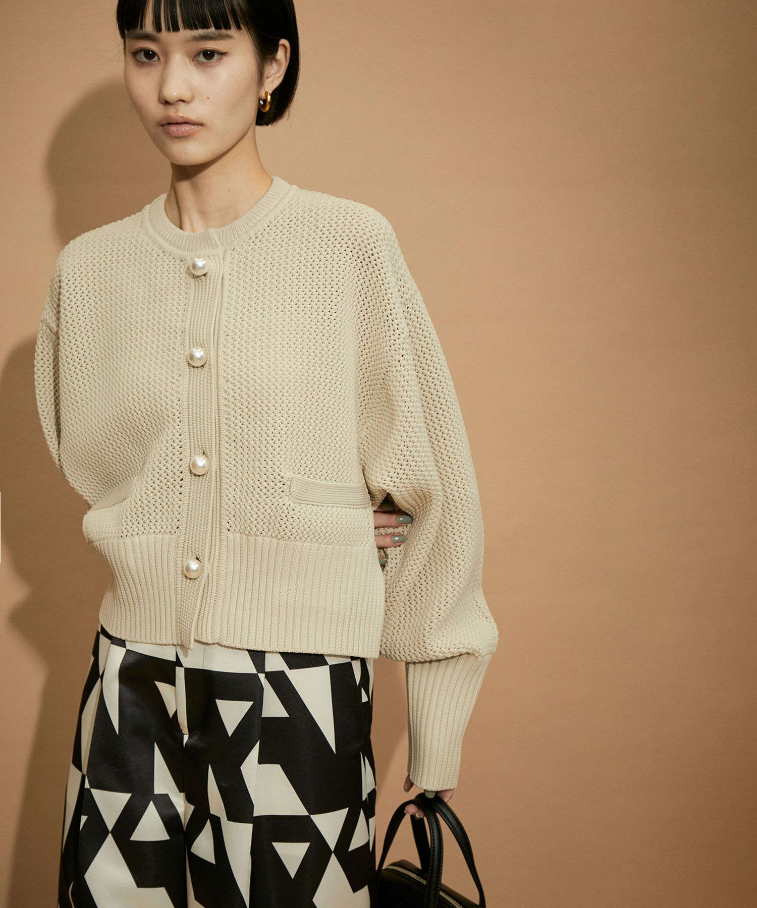 ADAM ET ROPE'「【WEB限定・一部公式サイト限定カラー】パターンニットカーディガン」|カーディガン|