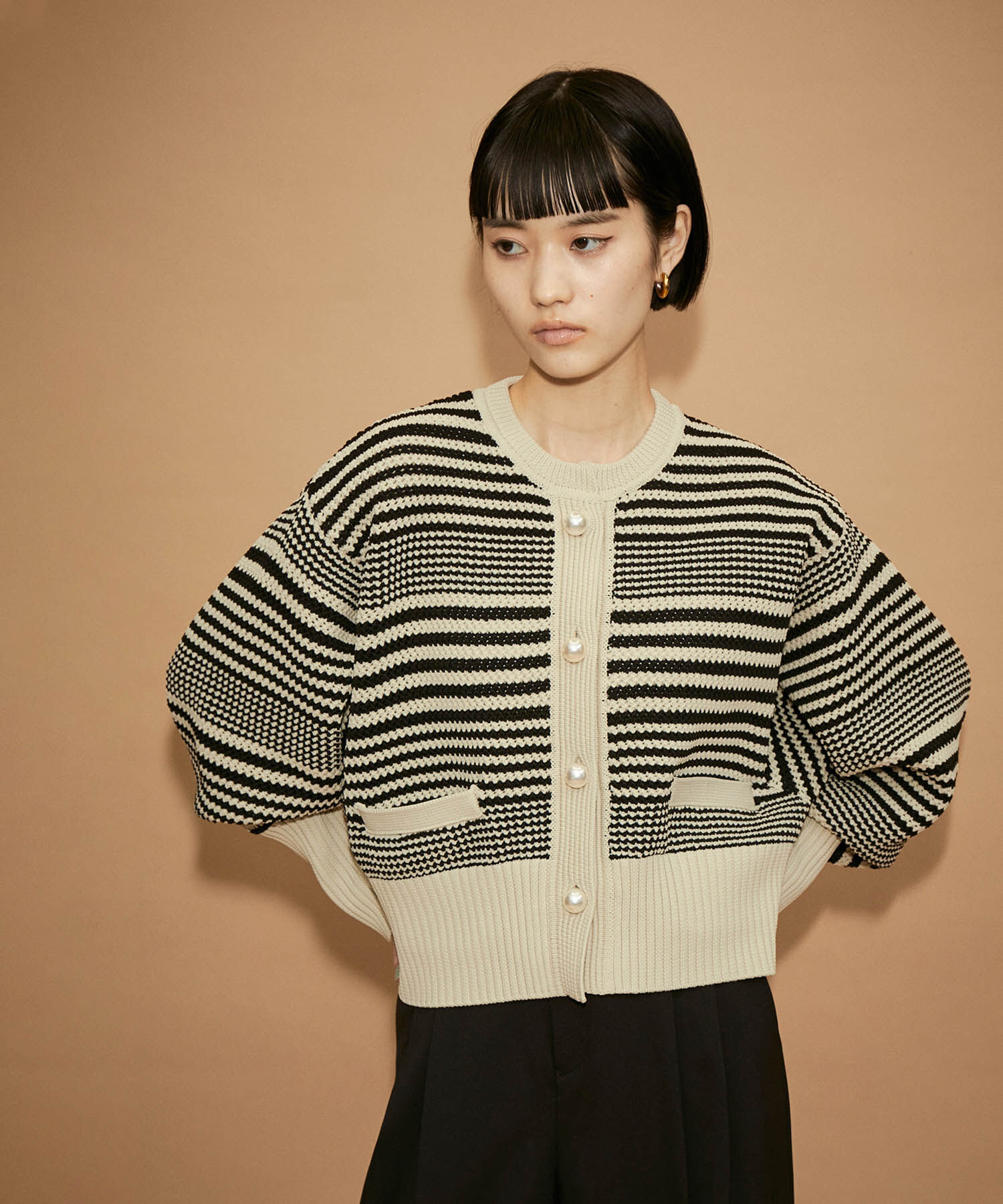 ADAM ET ROPE'「【WEB限定・一部公式サイト限定カラー】パターンニットカーディガン」|カーディガン|