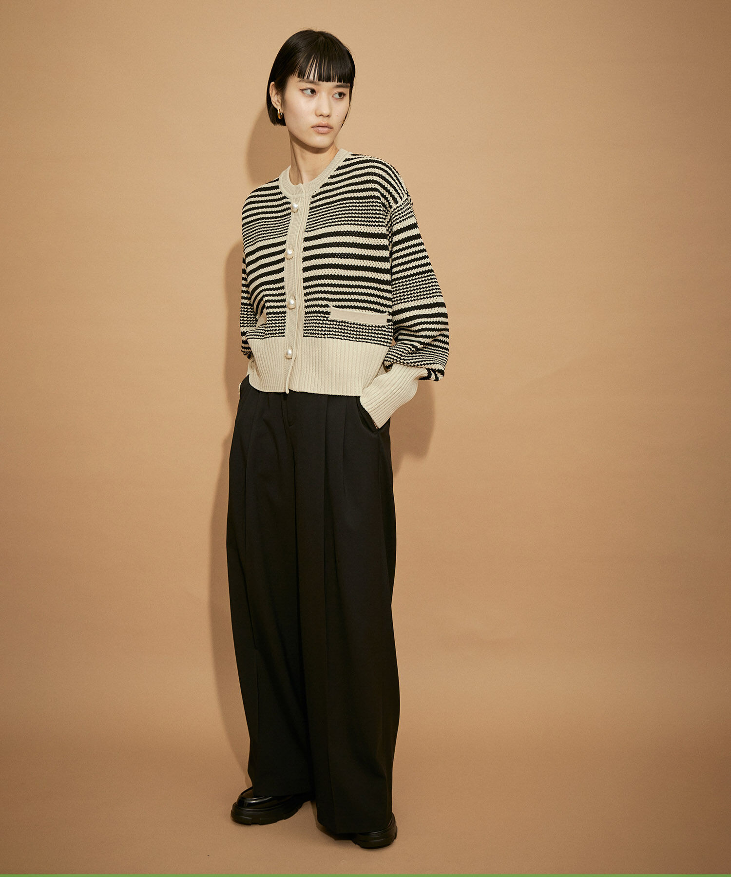 ADAM ET ROPE'「【WEB限定・一部公式サイト限定カラー】パターンニットカーディガン」|カーディガン|