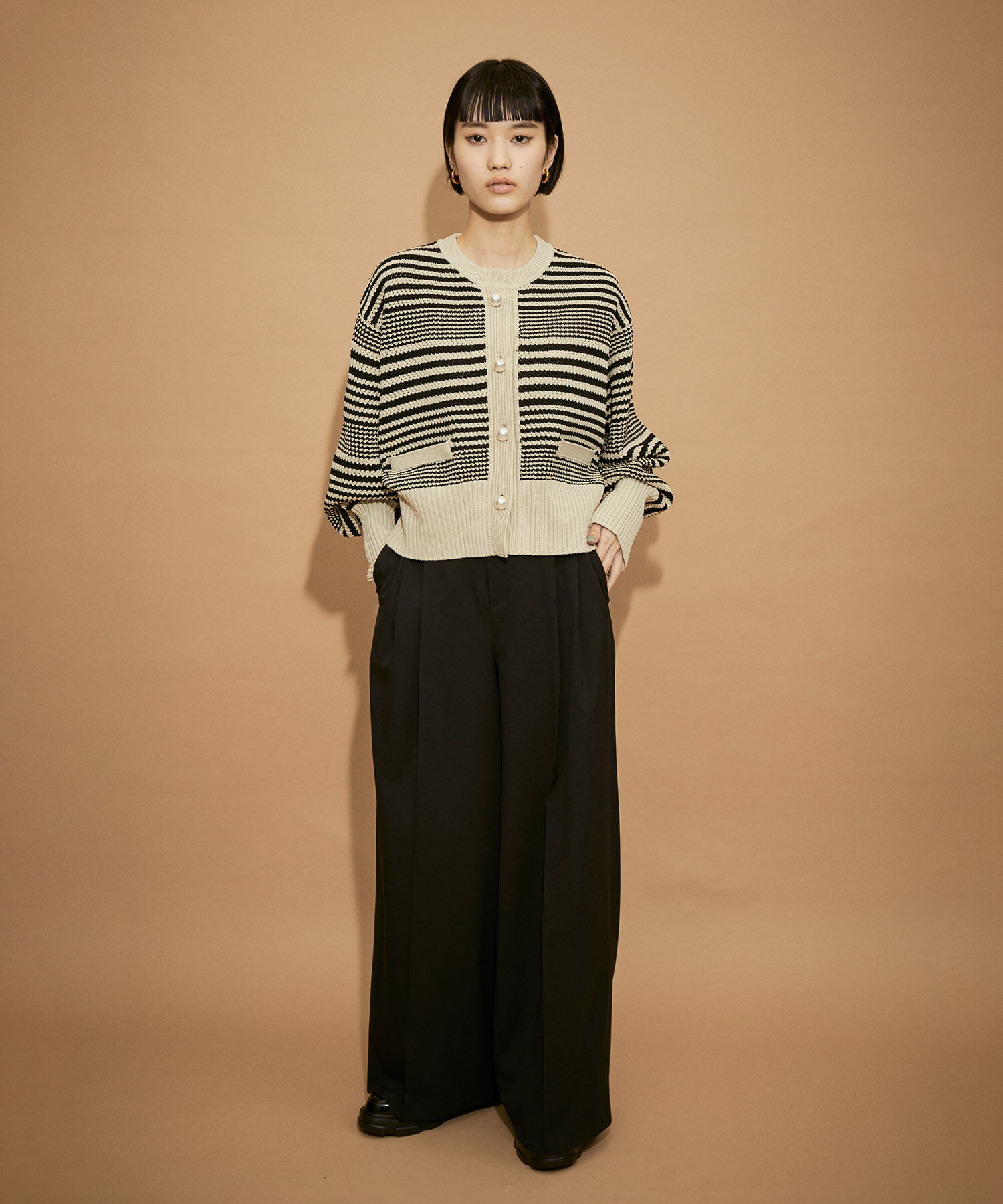 ADAM ET ROPE'「【WEB限定・一部公式サイト限定カラー】パターンニットカーディガン」|カーディガン|