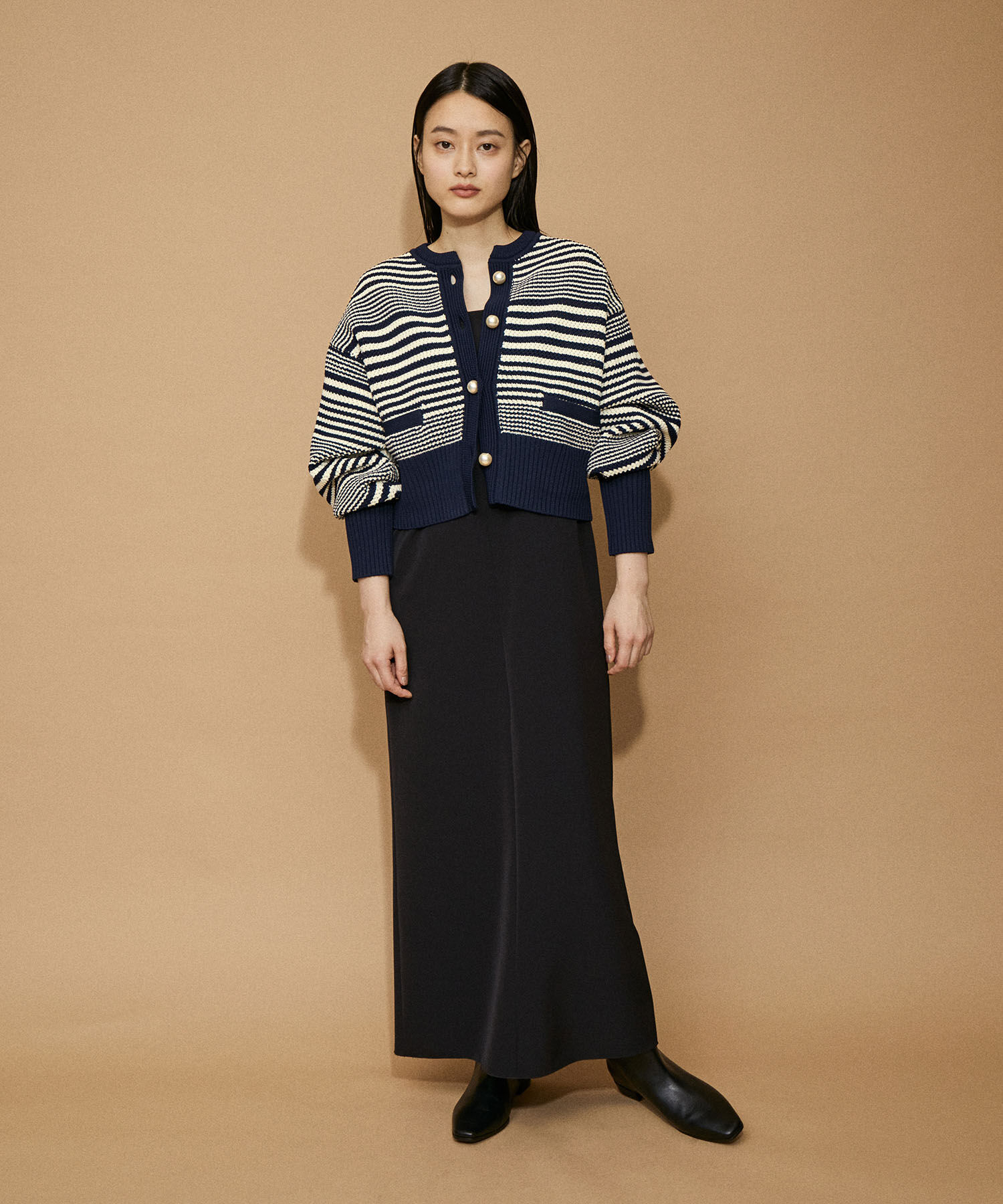 ADAM ET ROPE'「【WEB限定・一部公式サイト限定カラー】パターンニットカーディガン」|カーディガン|