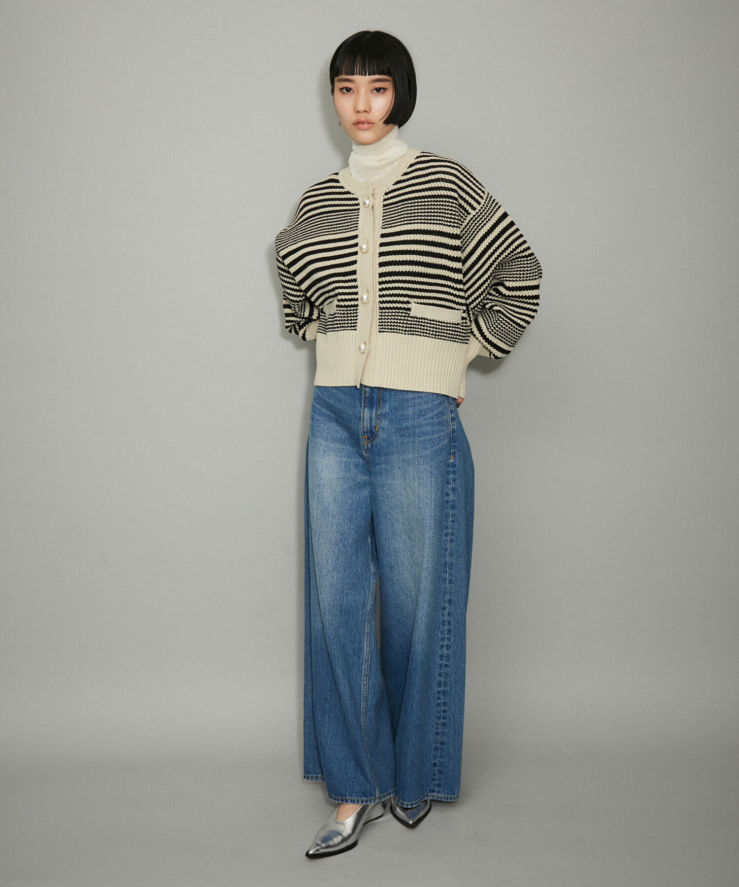 ADAM ET ROPE'「【WEB限定・一部公式サイト限定カラー】パターンニットカーディガン」|カーディガン|