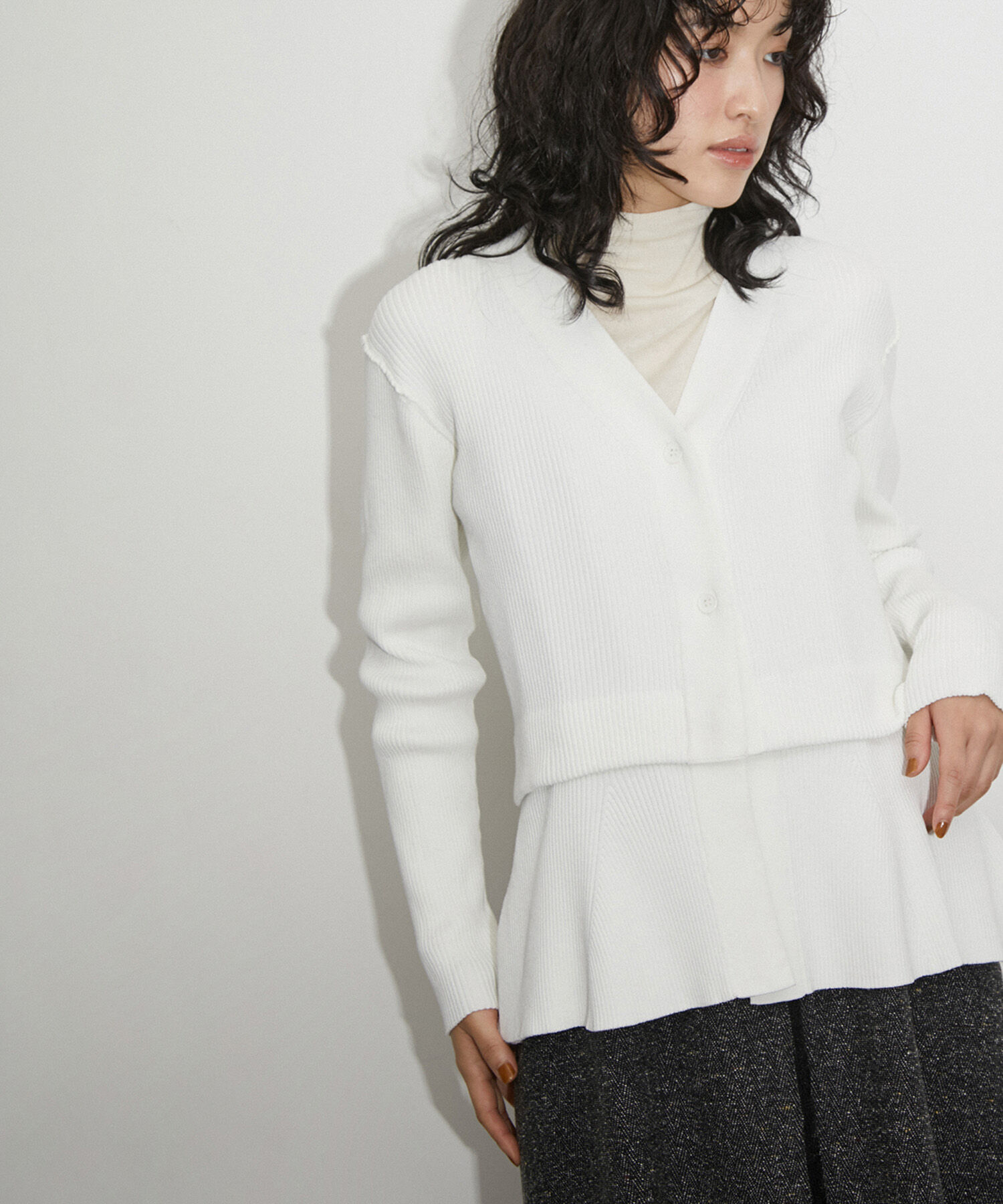 ADAM ET ROPE'「【サステナブル】レングス2WAYカーディガン」|カーディガン|ホワイト(10)