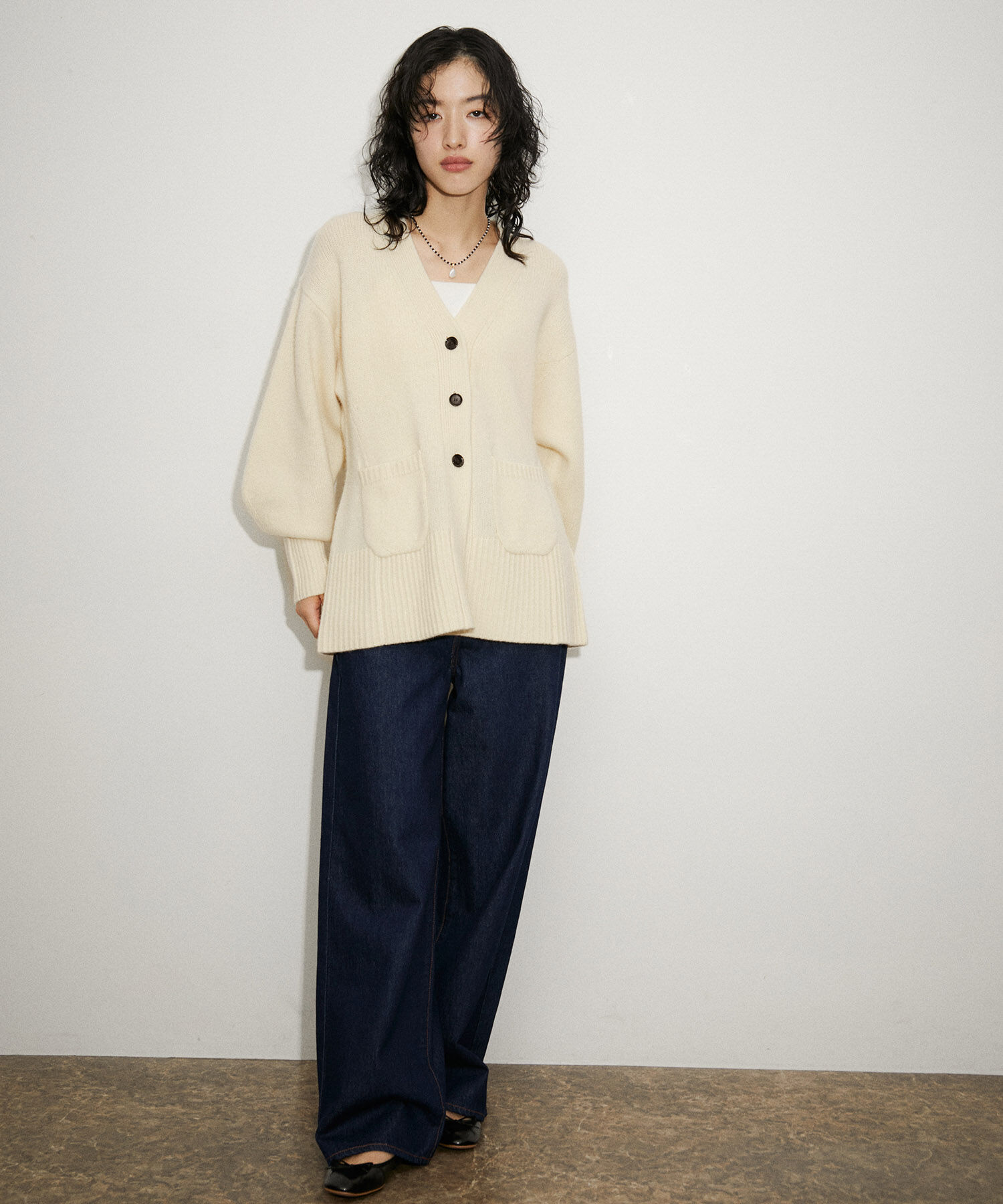 ADAM ET ROPE'「ウールカシミヤシェイプカーディガン」|カーディガン|