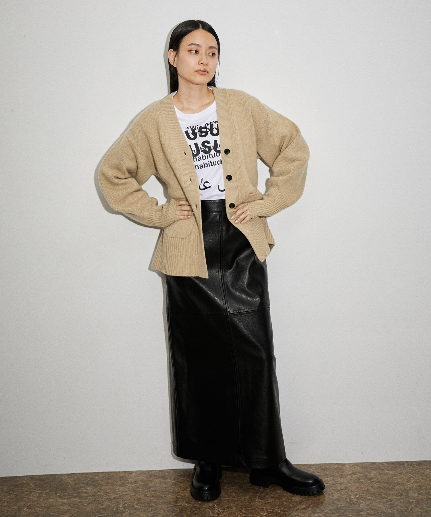 ADAM ET ROPE'「ウールカシミヤシェイプカーディガン」|カーディガン|