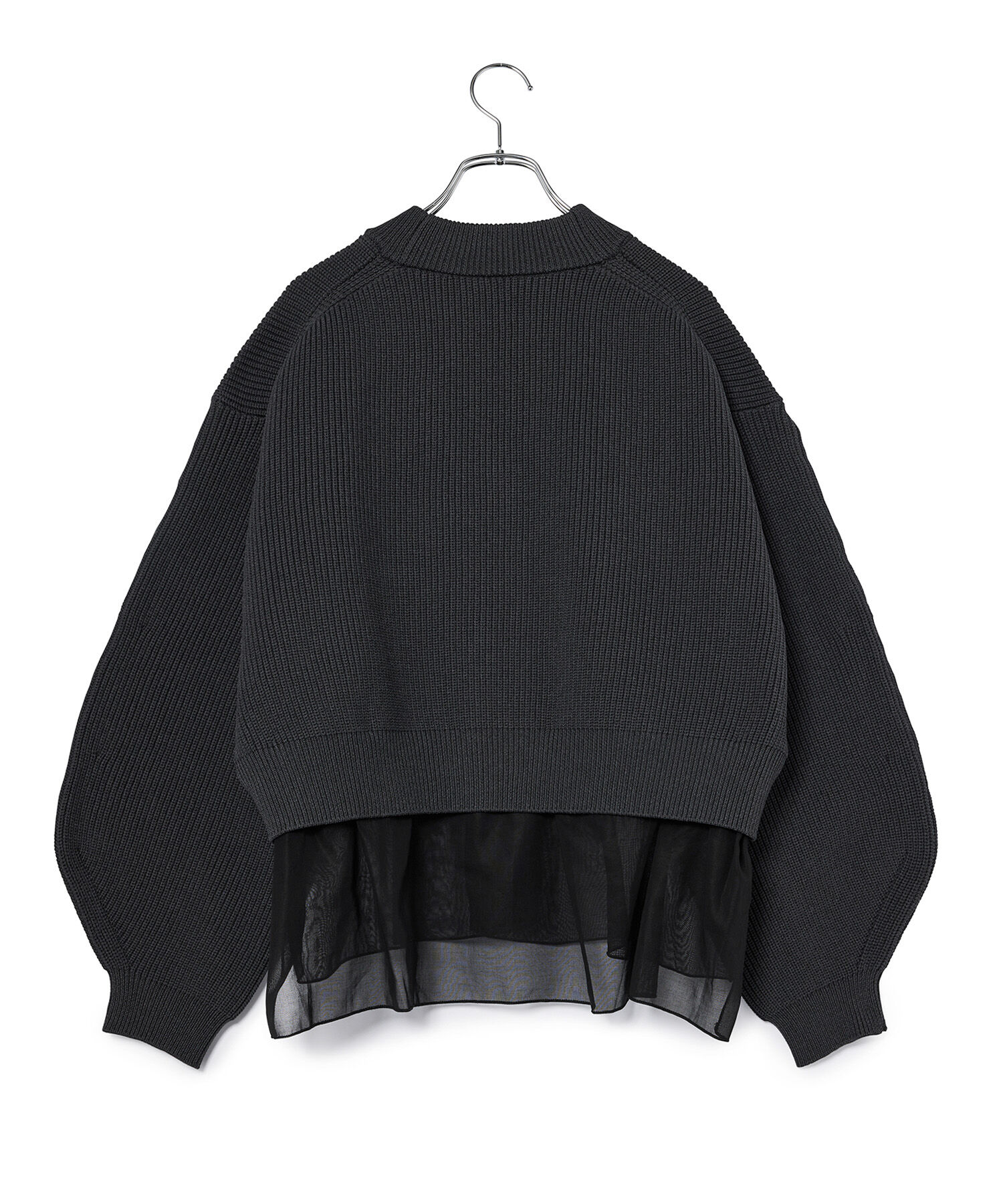 ADAM ET ROPE'「【サステナブル】シアーペプラムカーディガン」|カーディガン|