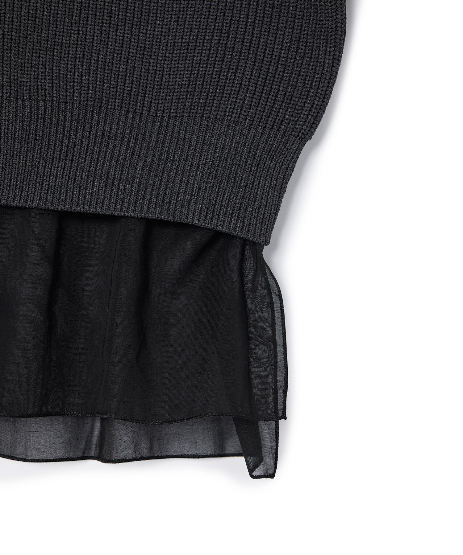 ADAM ET ROPE'「【サステナブル】シアーペプラムカーディガン」|カーディガン|