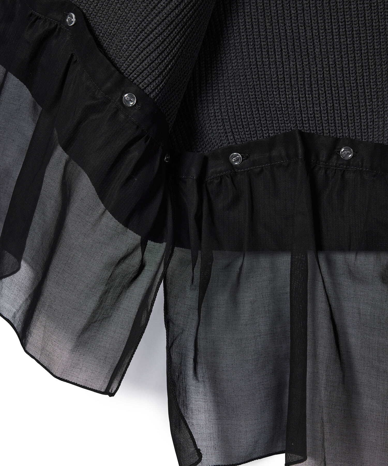 ADAM ET ROPE'「【サステナブル】シアーペプラムカーディガン」|カーディガン|